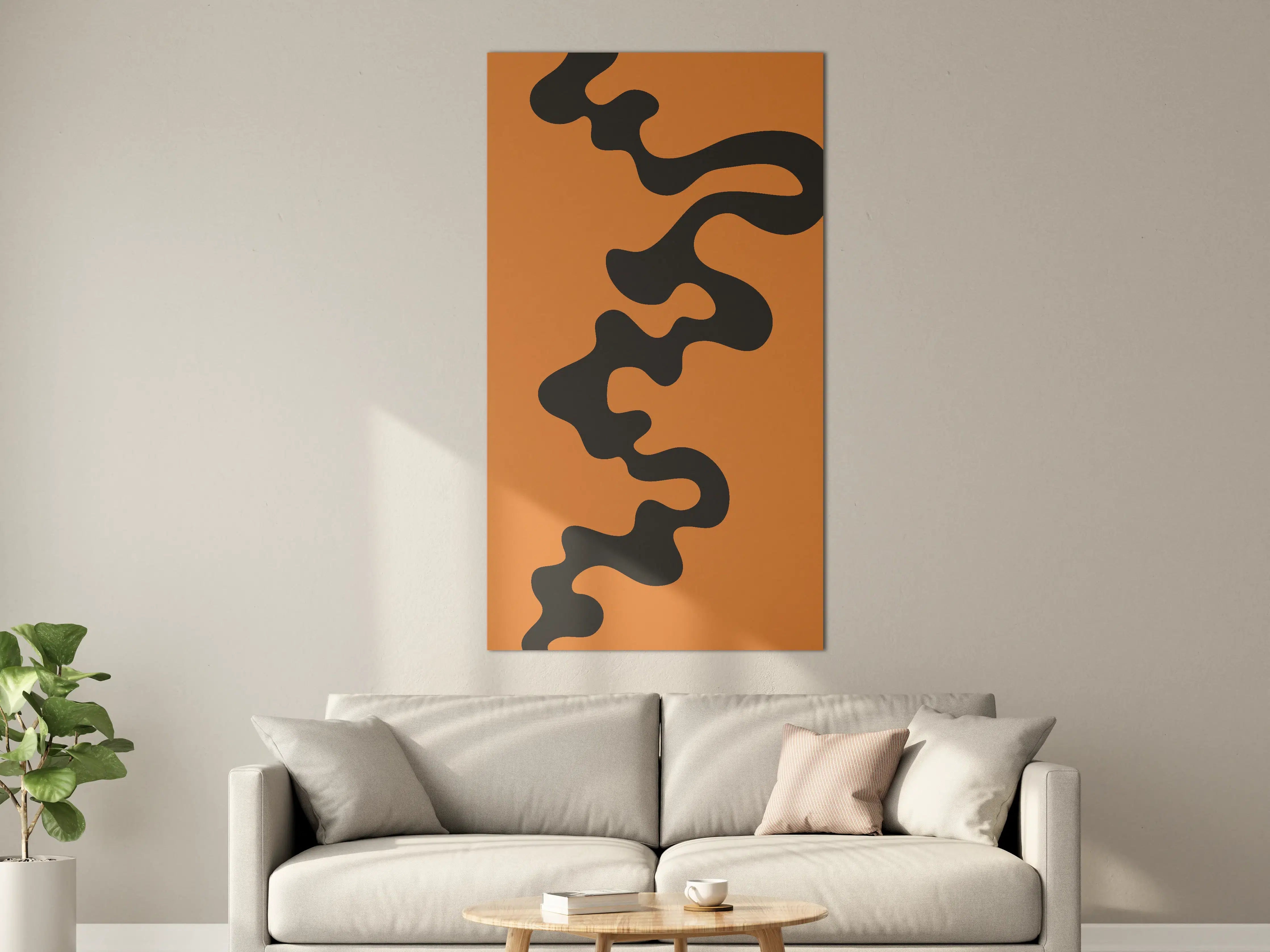 Große Wandbilder - Abstrakte Schwarz-Orange-Formen