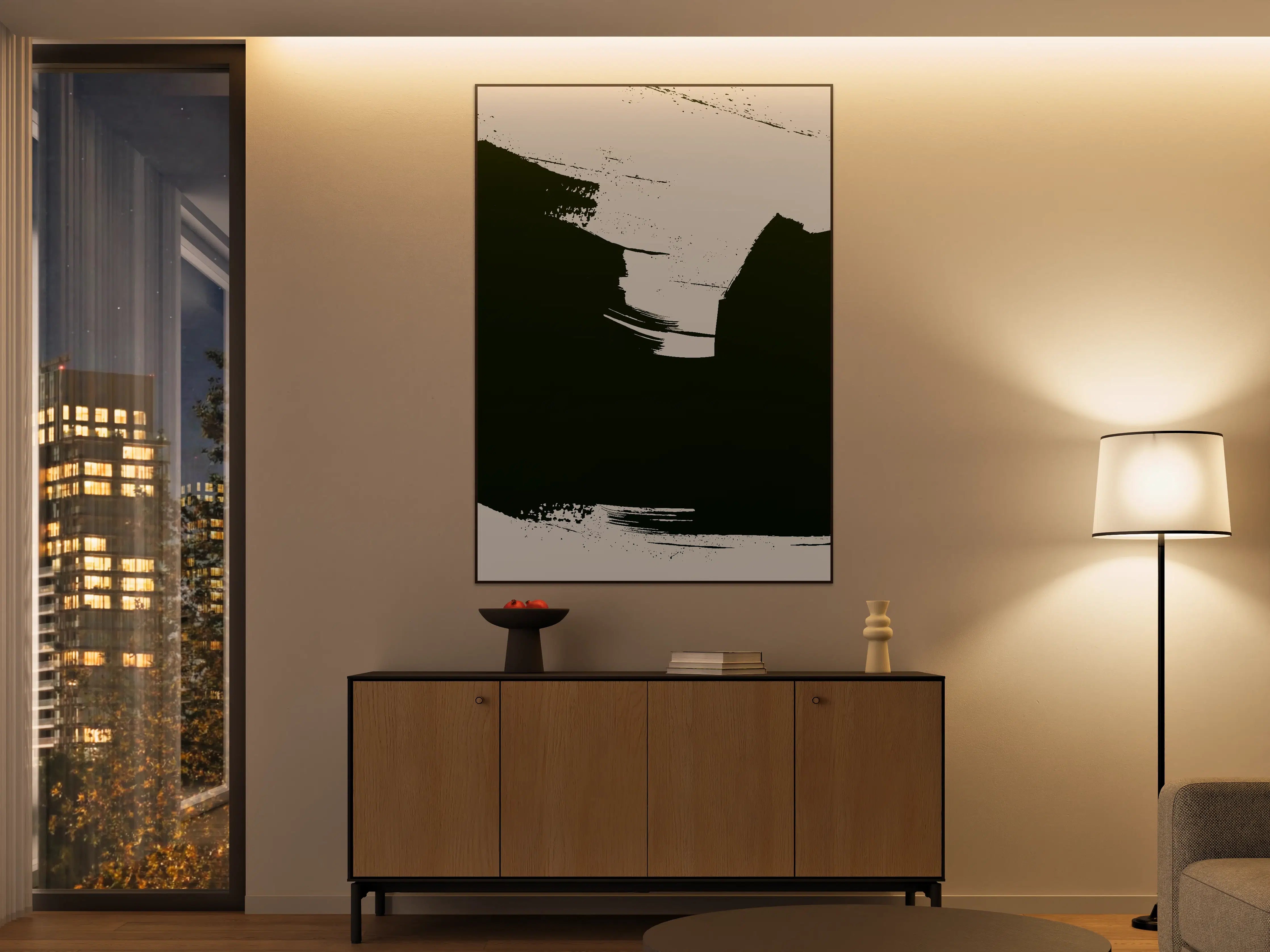 Große Wandbilder - Abstrakte Schwarz-Weiß-Designs in moderner Kunst