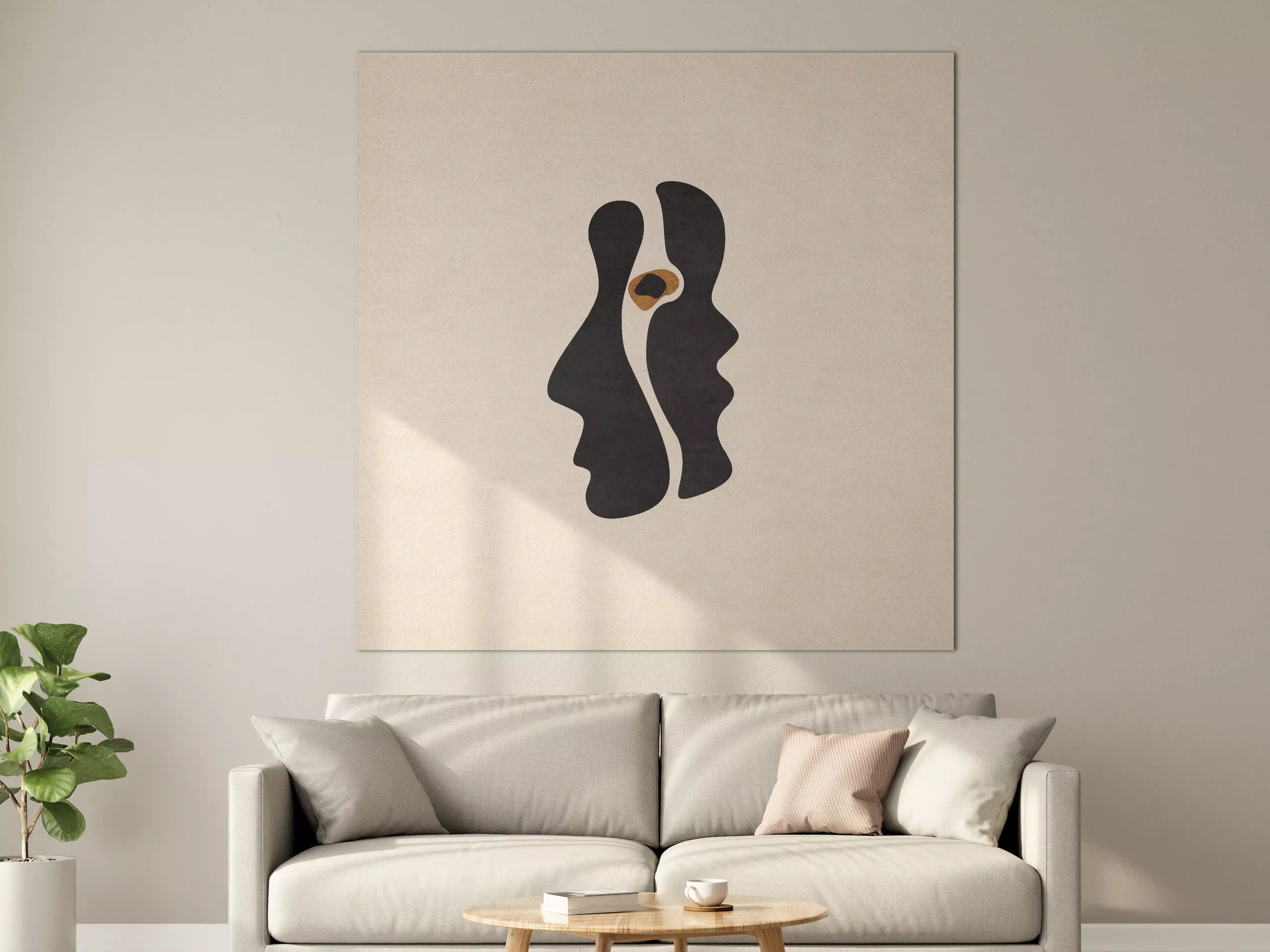 Große Wandbilder - Abstrakte Silhouetten mit Tierdetail
