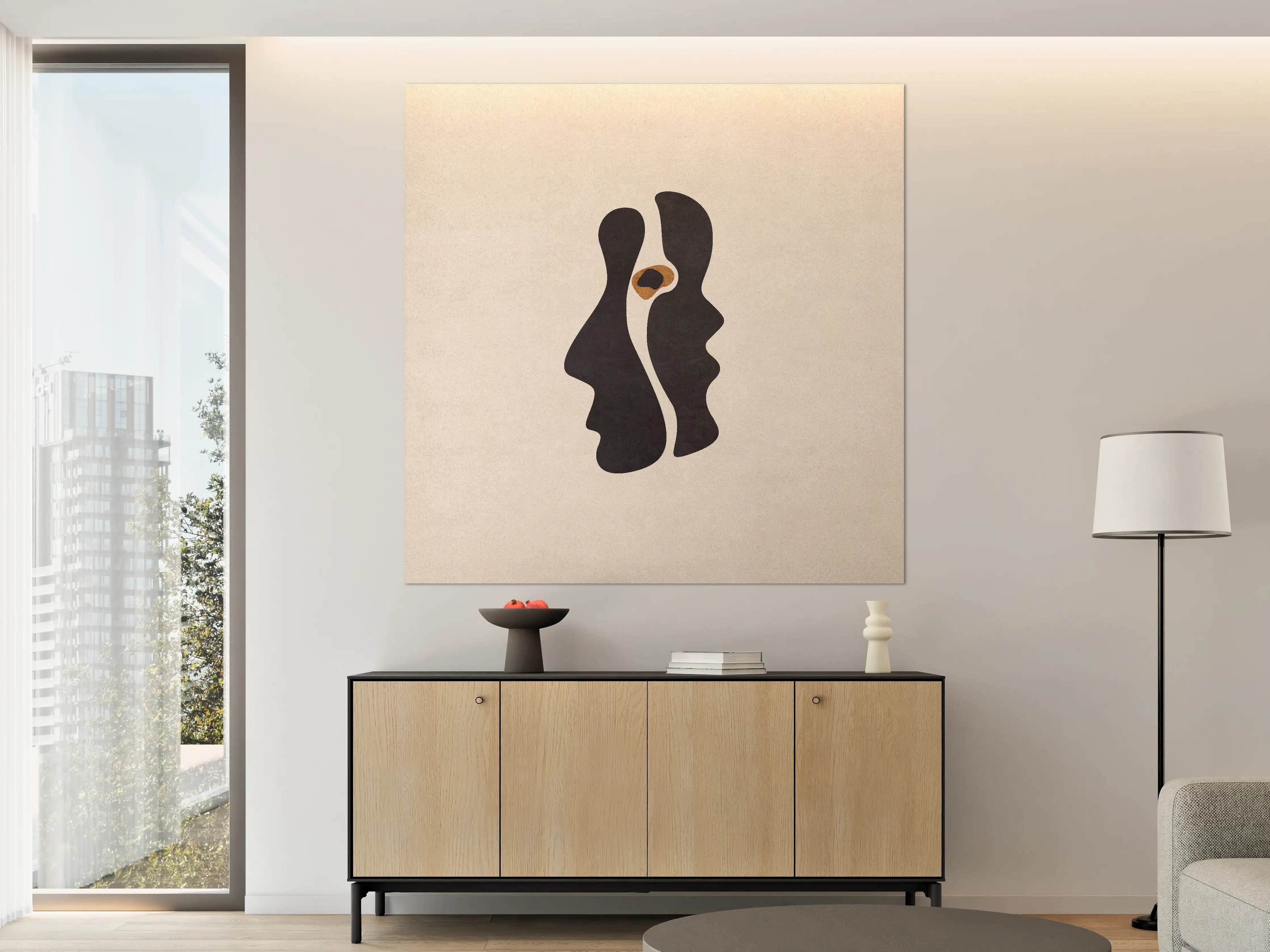 Große Wandbilder - Abstrakte Silhouetten mit Tierdetail