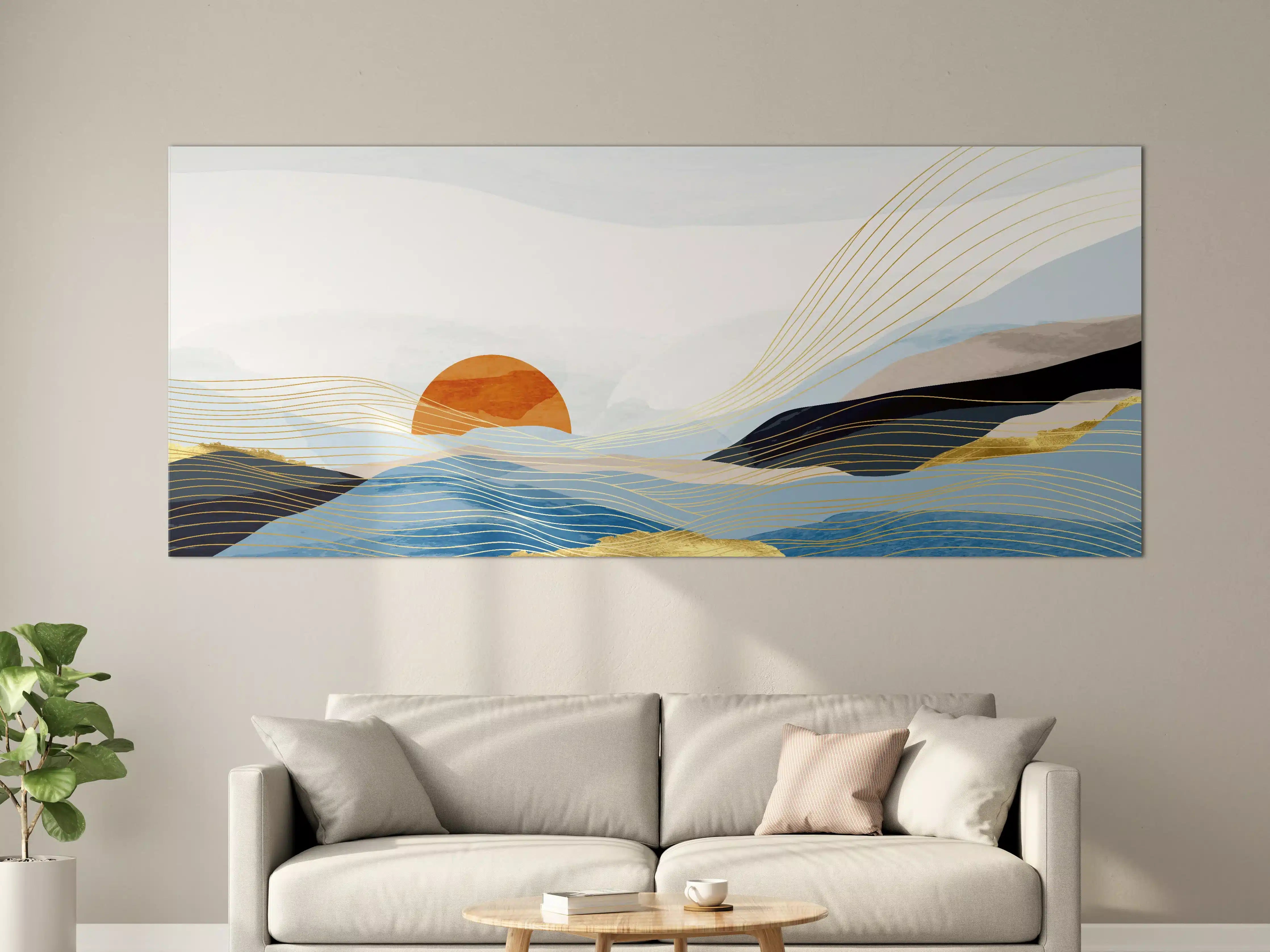 Große Wandbilder - Abstrakte Sonnenlandschaft
