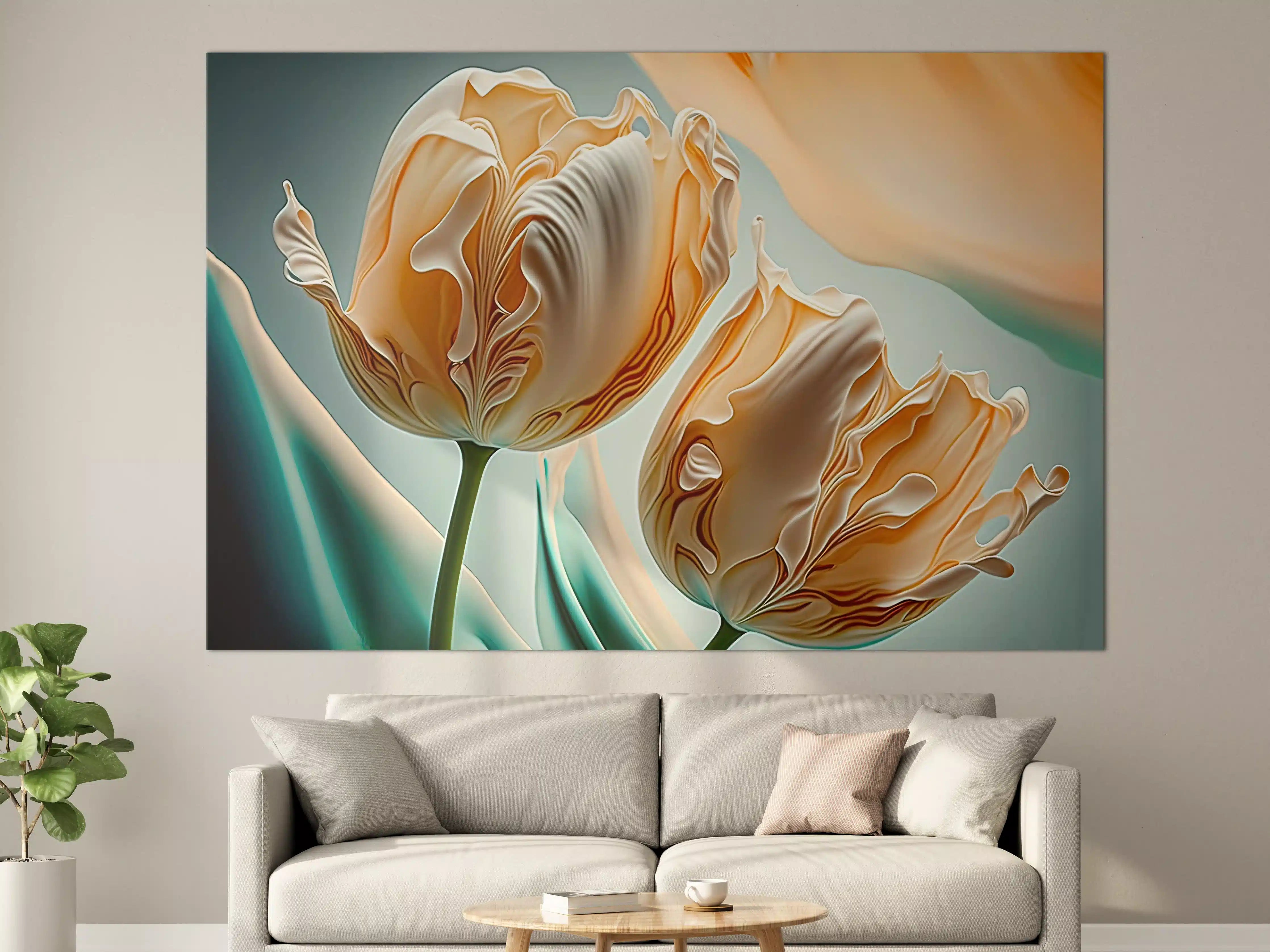 Große Wandbilder - Abstrakte Tulpen Kunstwerk