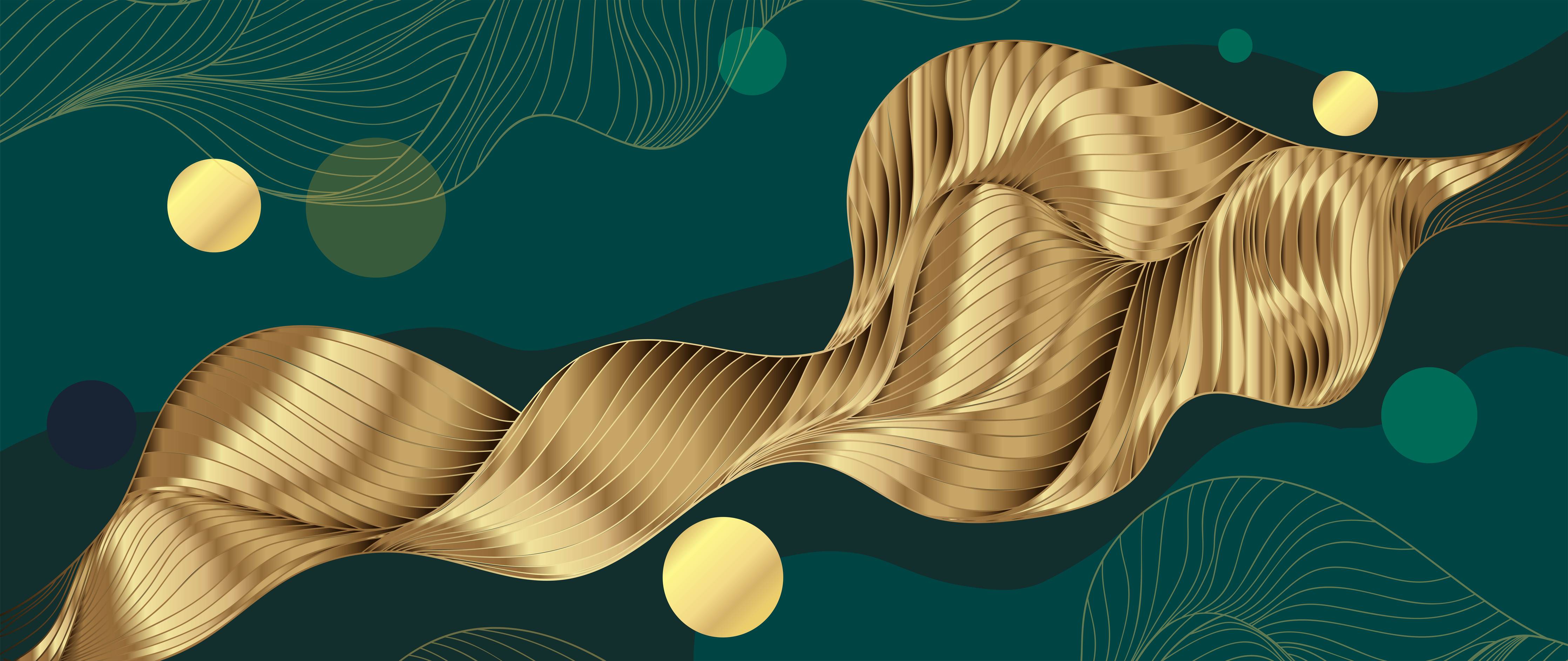 Große Wandbilder-Abstrakte Wellen Gold Hintergrund