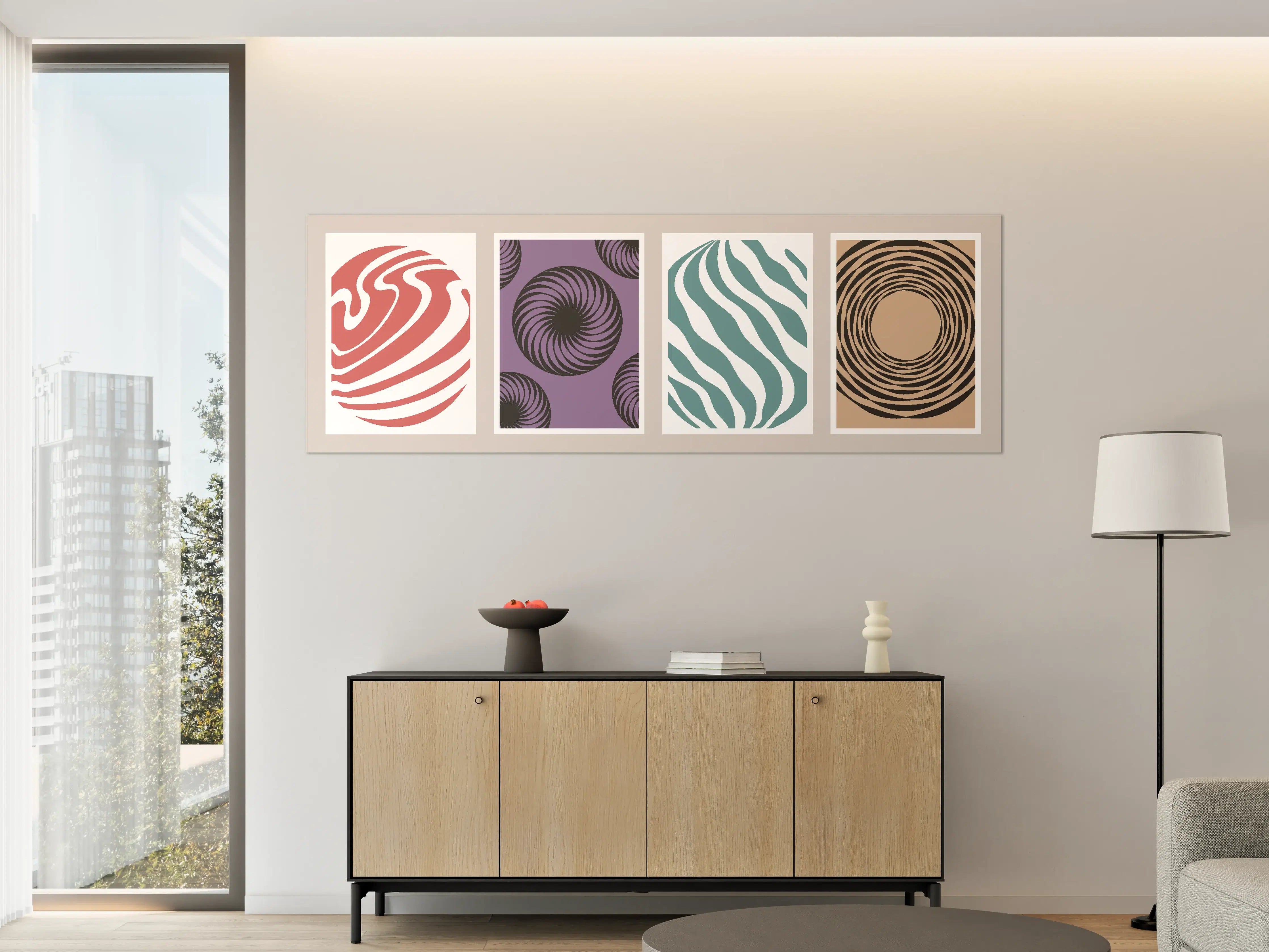 Große Wandbilder - Abstrakte Wellendesign-Sammlung