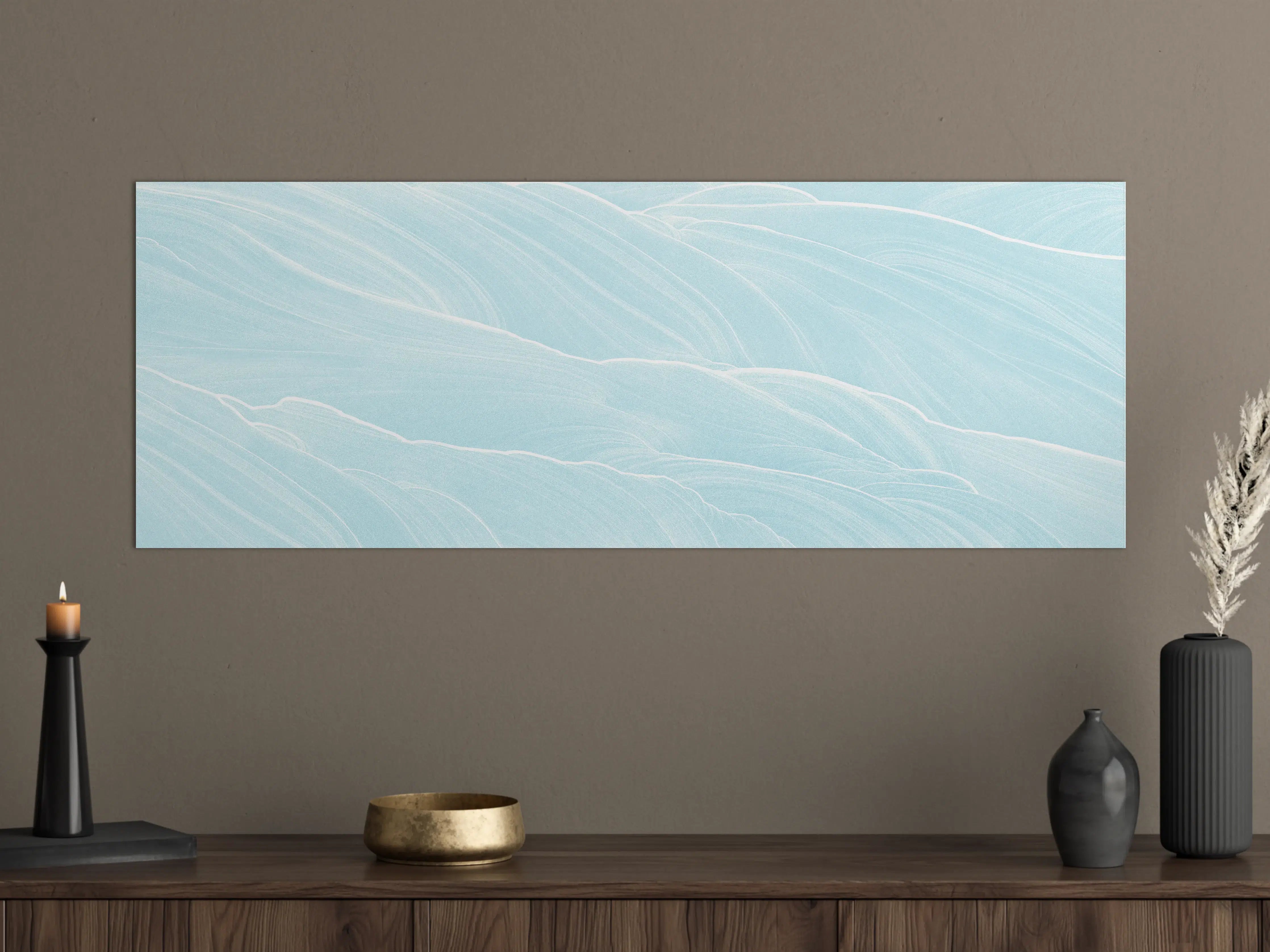 Große Wandbilder - Abstrakte blaue Wellen Muster