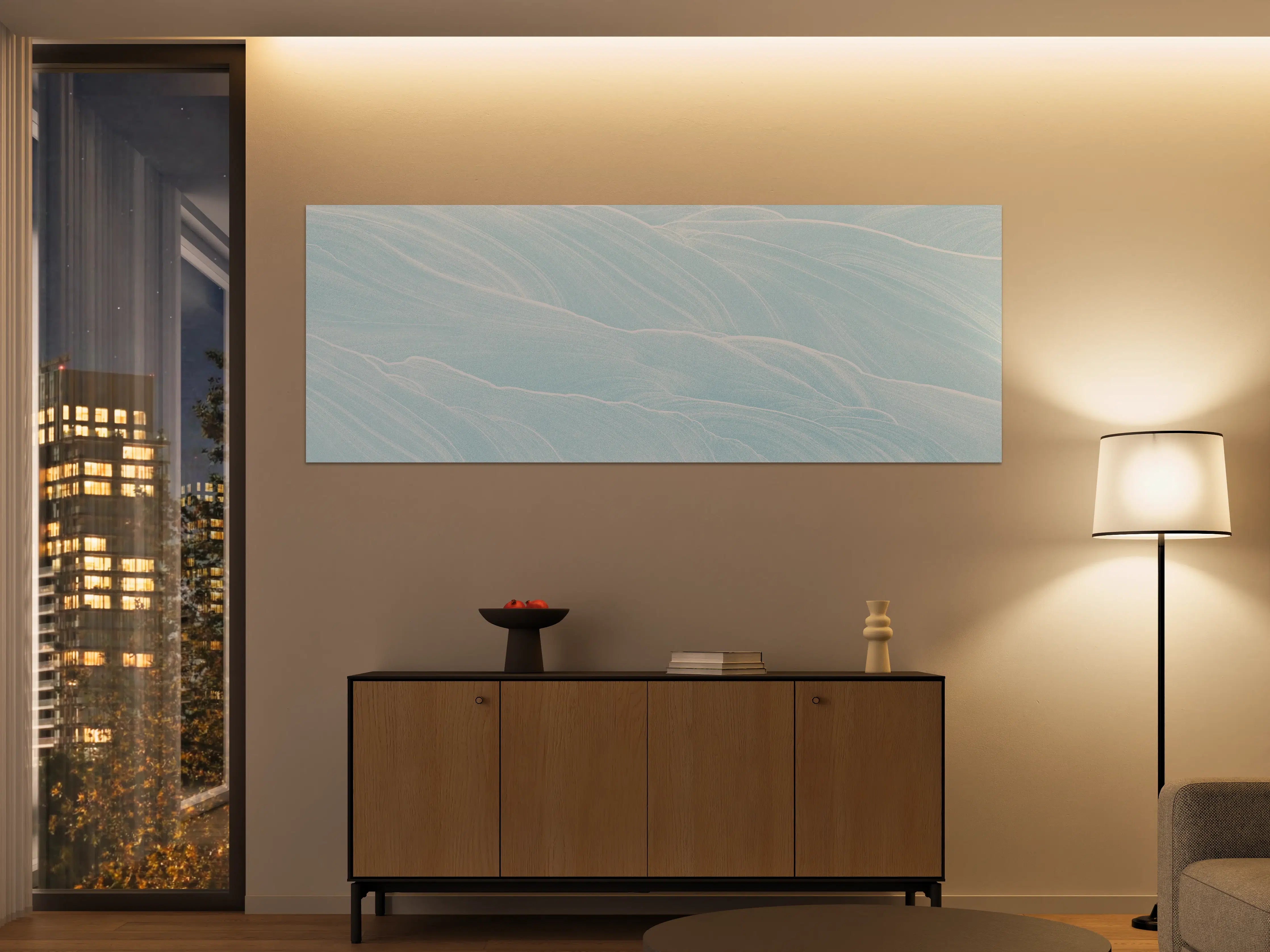 Große Wandbilder - Abstrakte blaue Wellen Muster