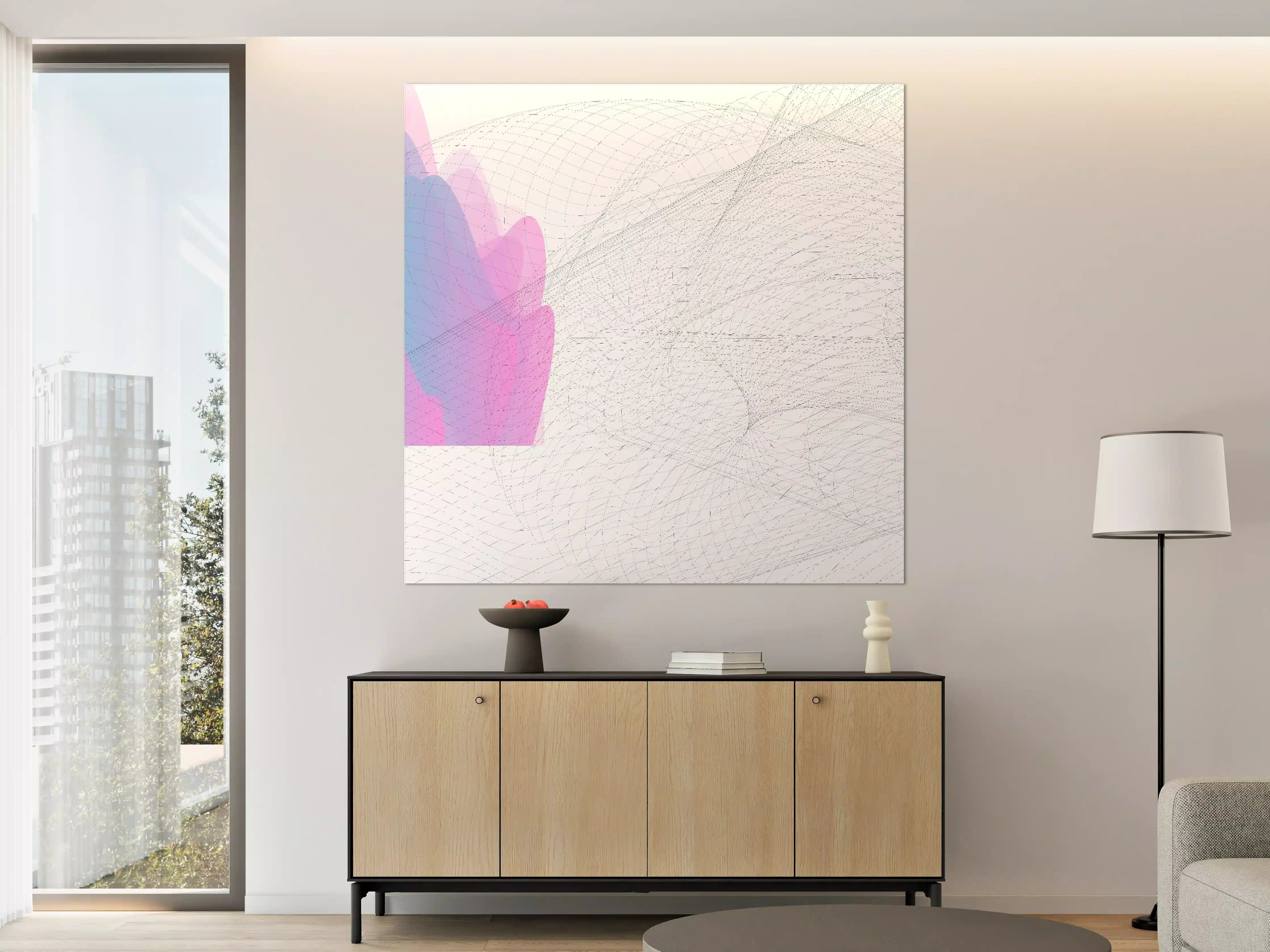 Große Wandbilder - Abstrakte digitale Kunst mit sanften Farbverläufen