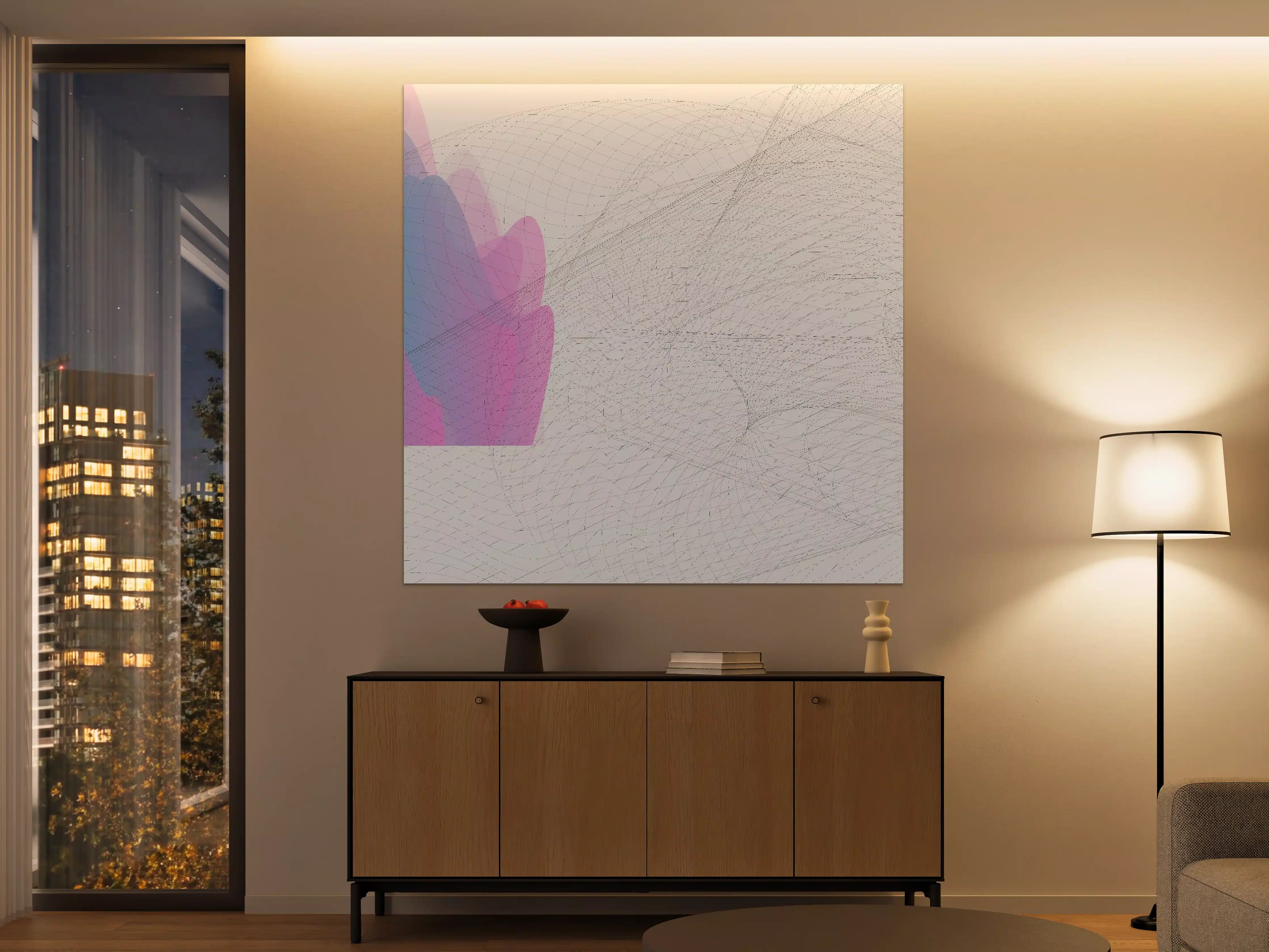 Große Wandbilder - Abstrakte digitale Kunst mit sanften Farbverläufen