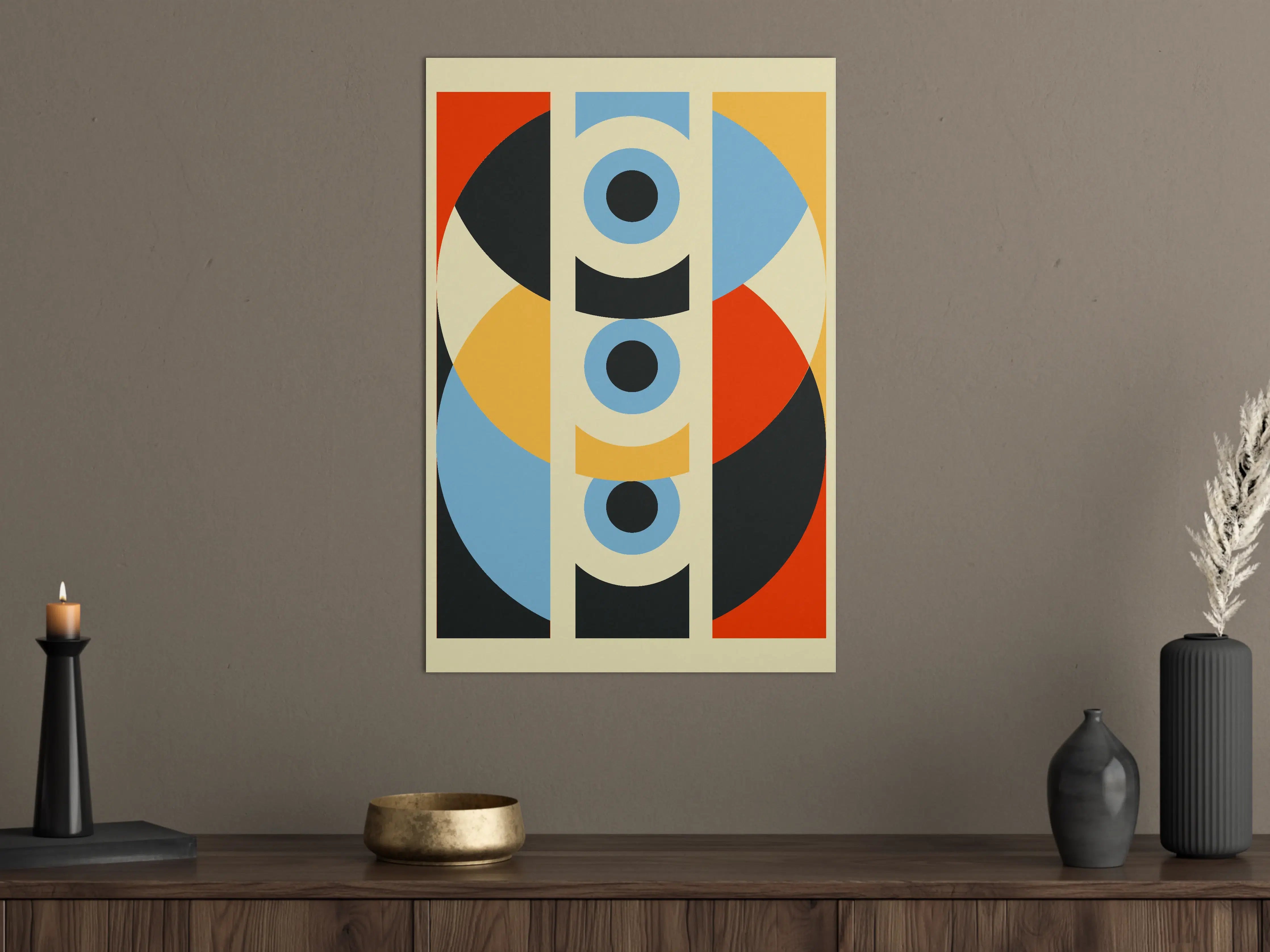 Große Wandbilder - Abstrakte geometrische Kunst in Primärfarben