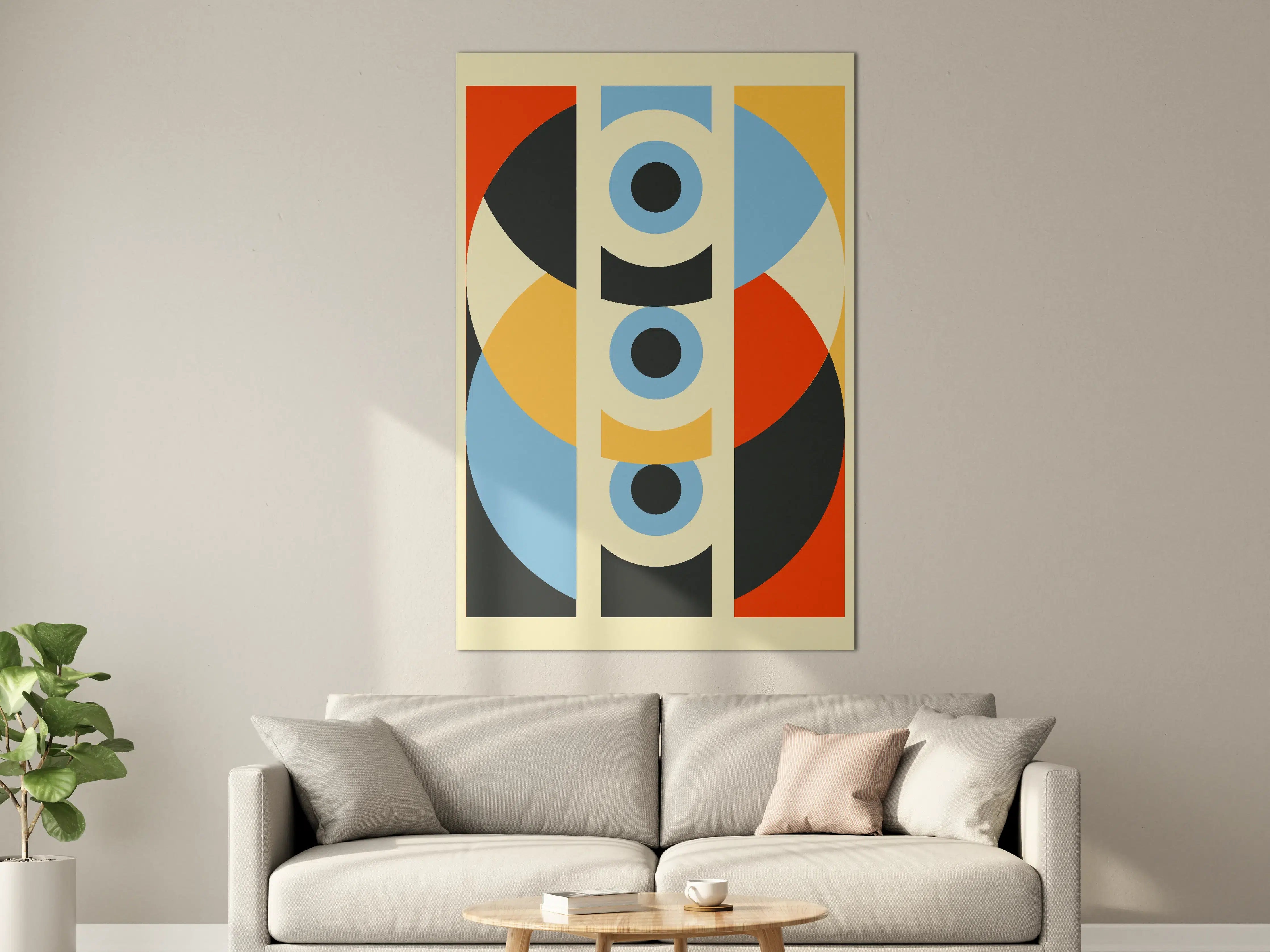 Große Wandbilder - Abstrakte geometrische Kunst in Primärfarben
