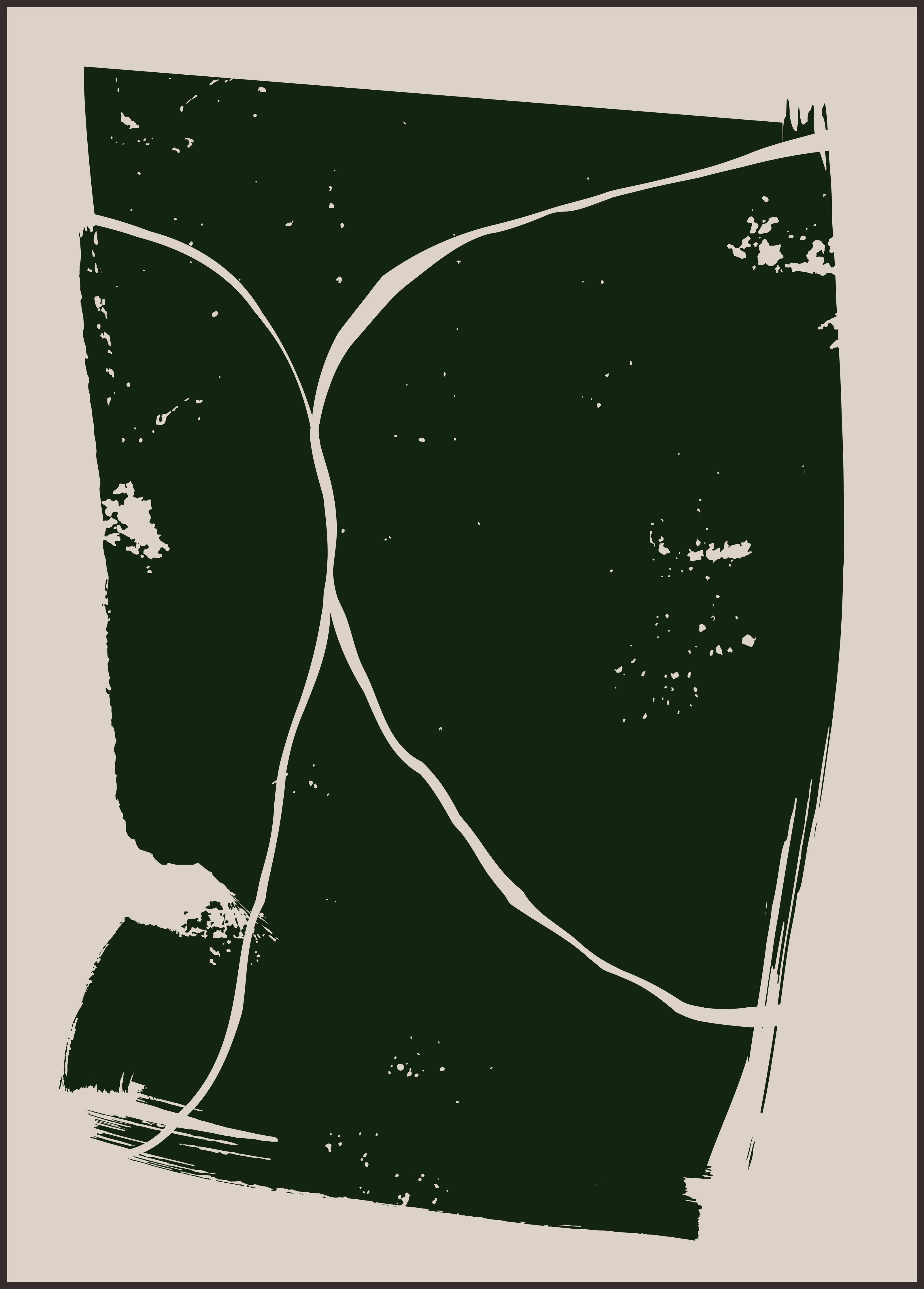 Große Wandbilder-Abstrakte grüne und beige Wandgestaltung