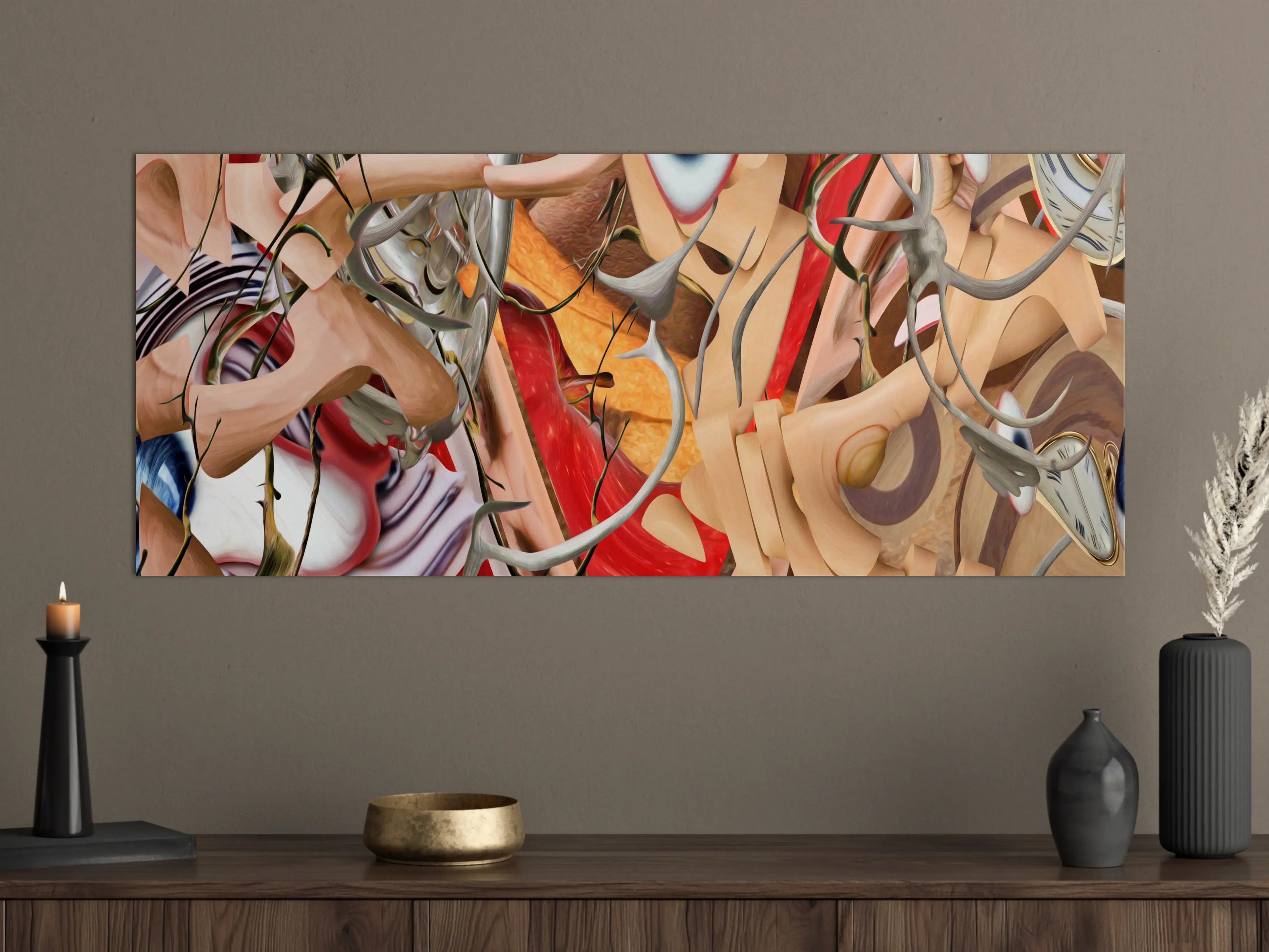 Große Wandbilder - Abstrakte moderne Kunst mit bunten Formen