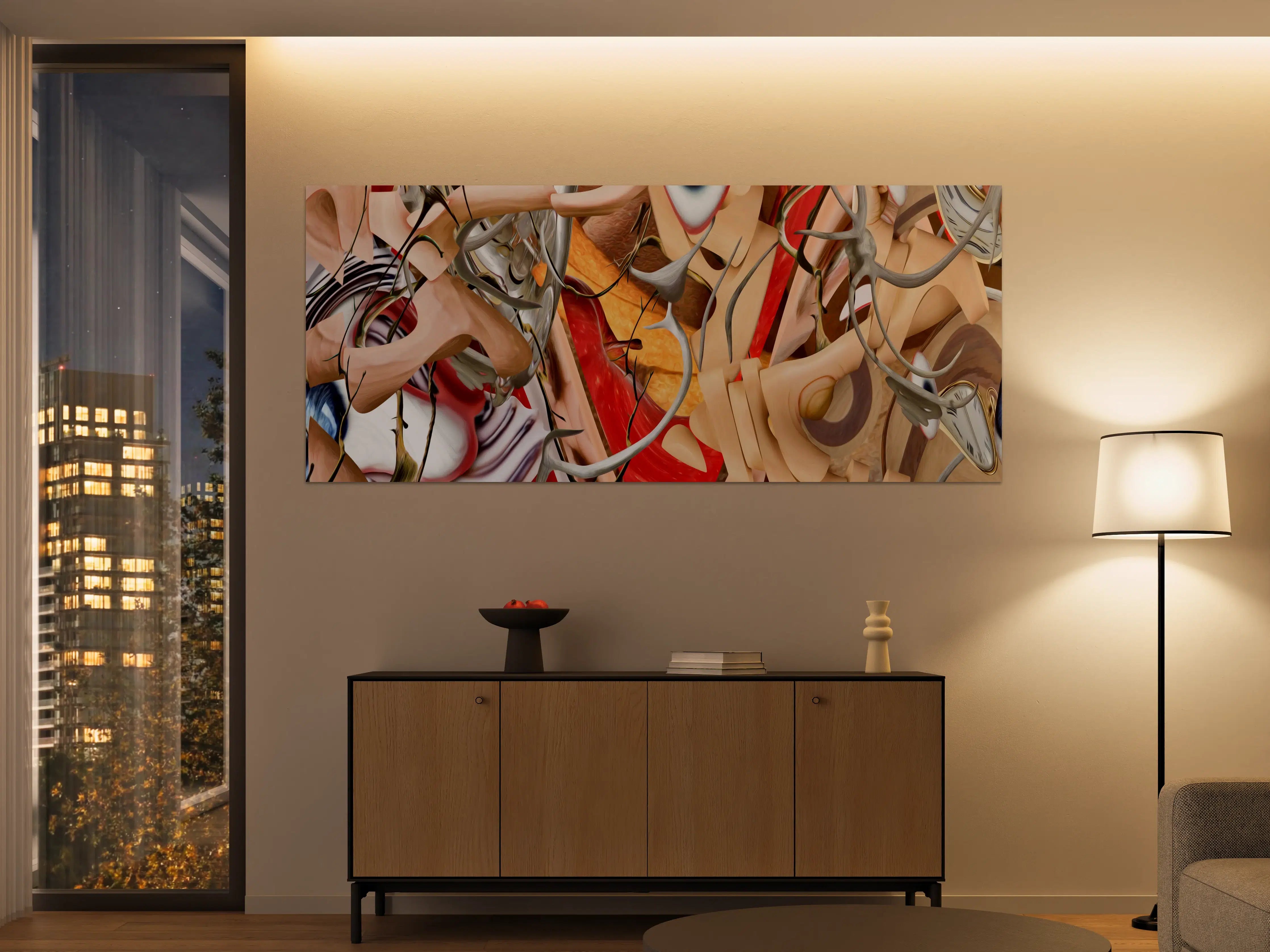 Große Wandbilder - Abstrakte moderne Kunst mit bunten Formen