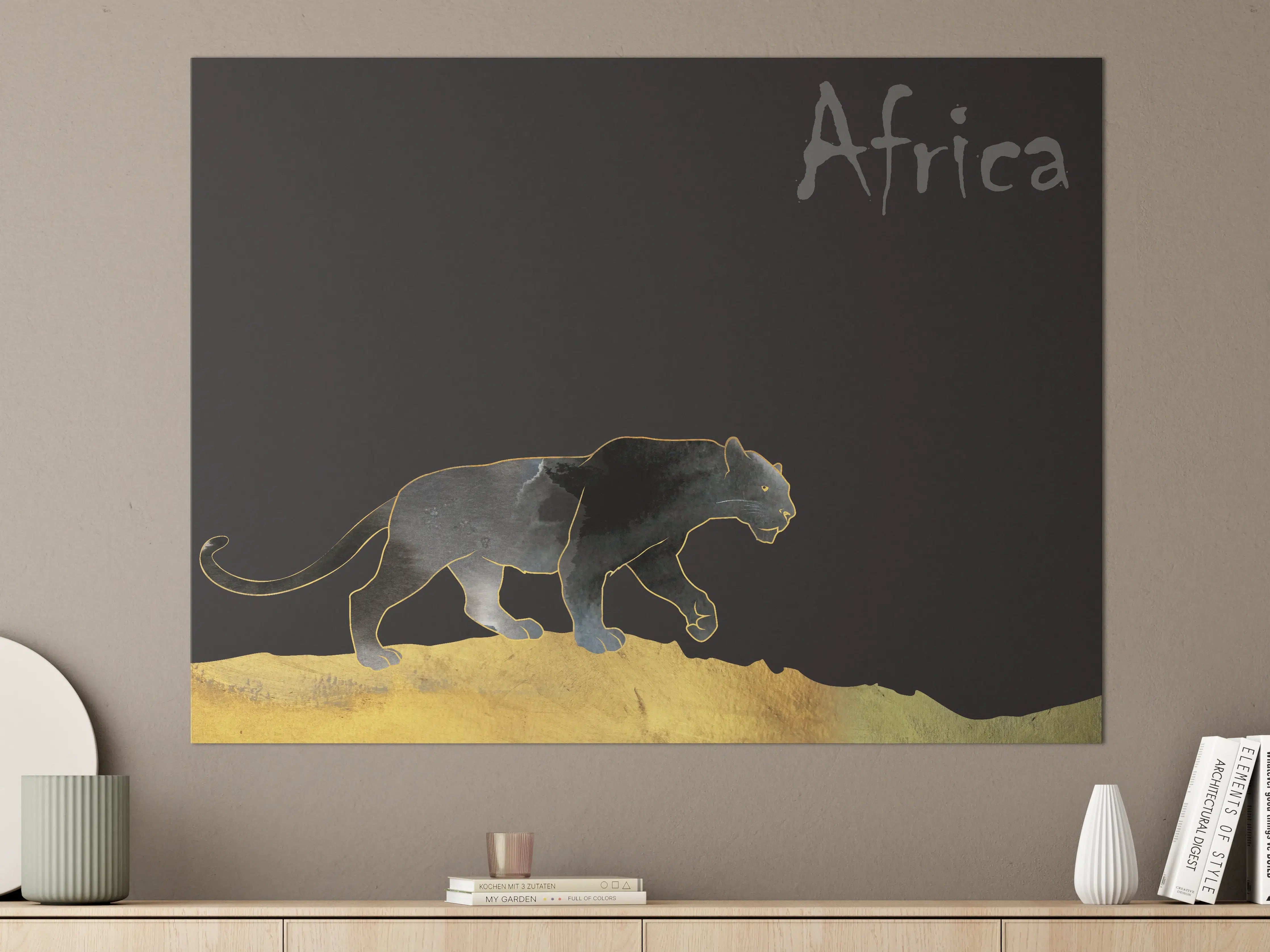 Große Wandbilder - Abstrakter schwarzer Panther