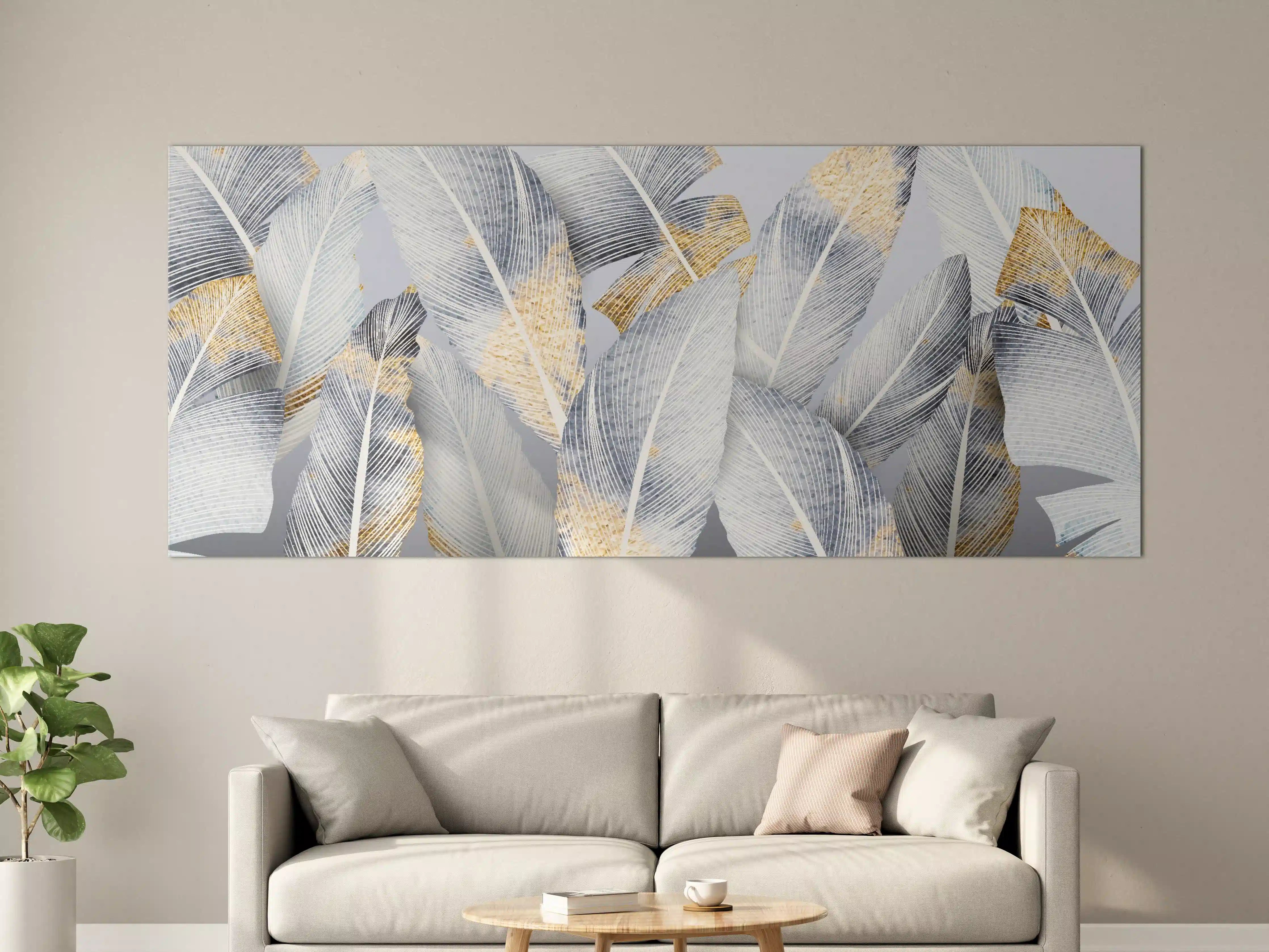 Große Wandbilder - Abstraktes Blattgold-Design