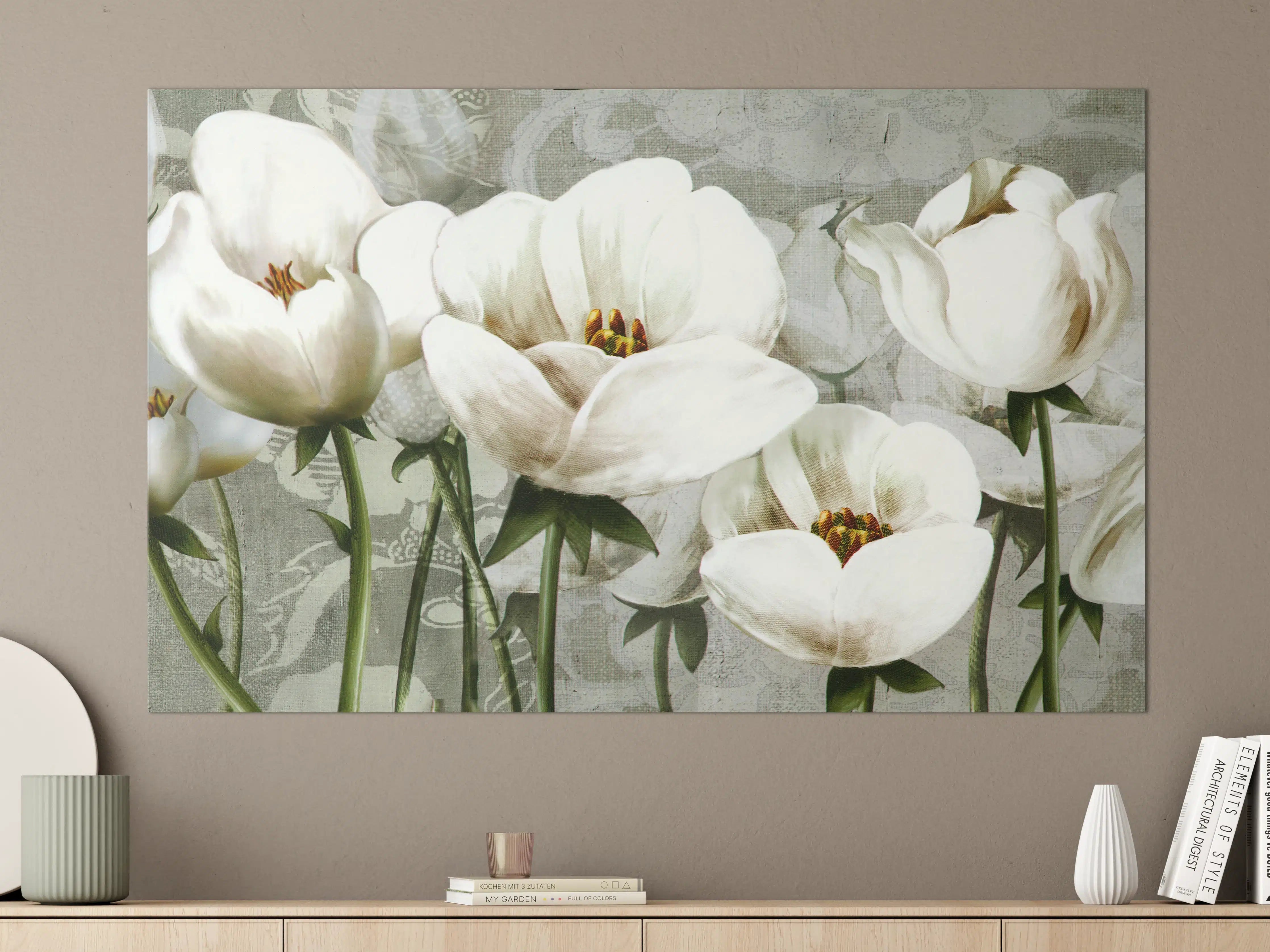 Große Wandbilder - Abstraktes Blumen Tapetendesign