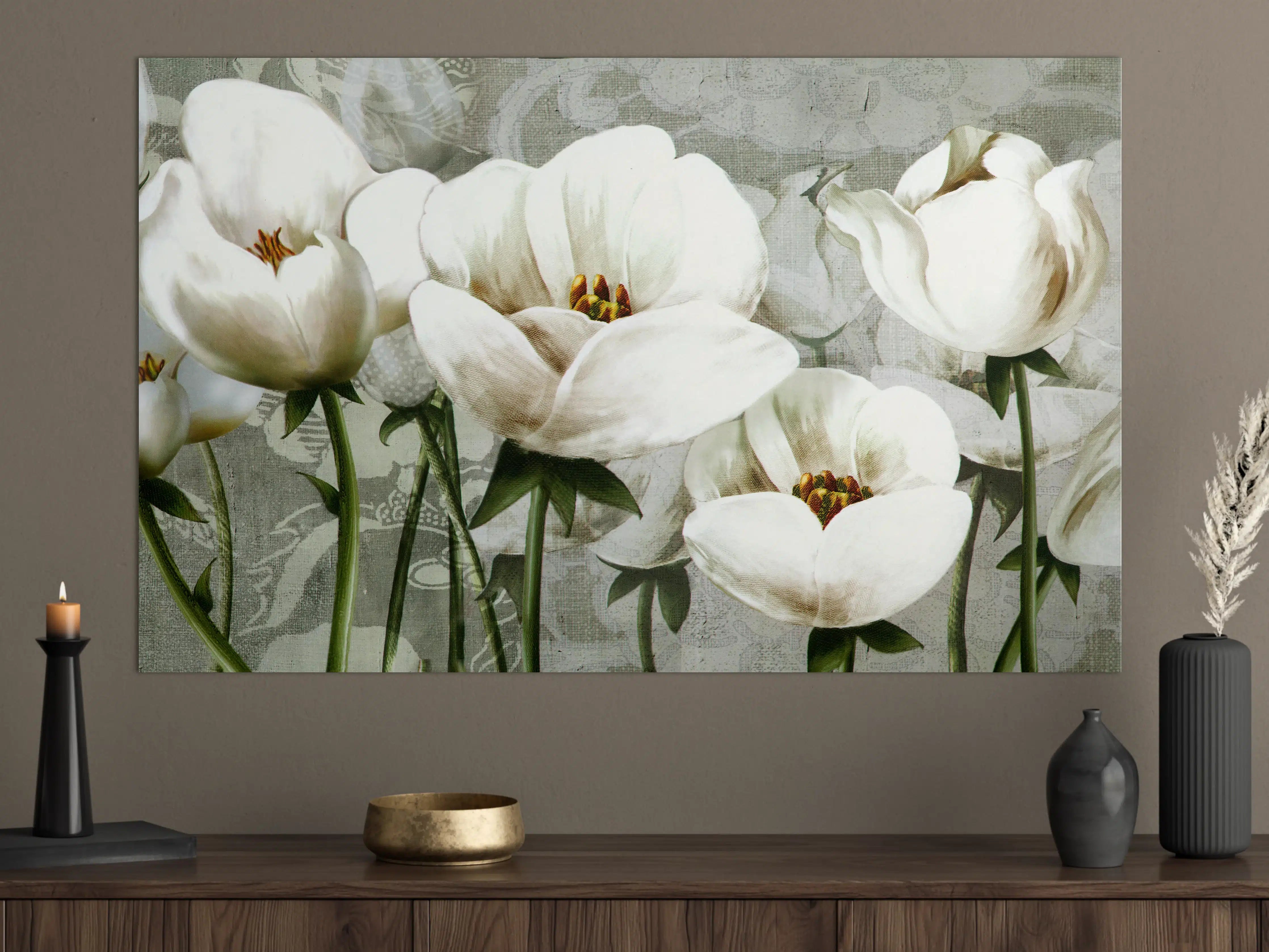 Große Wandbilder - Abstraktes Blumen Tapetendesign