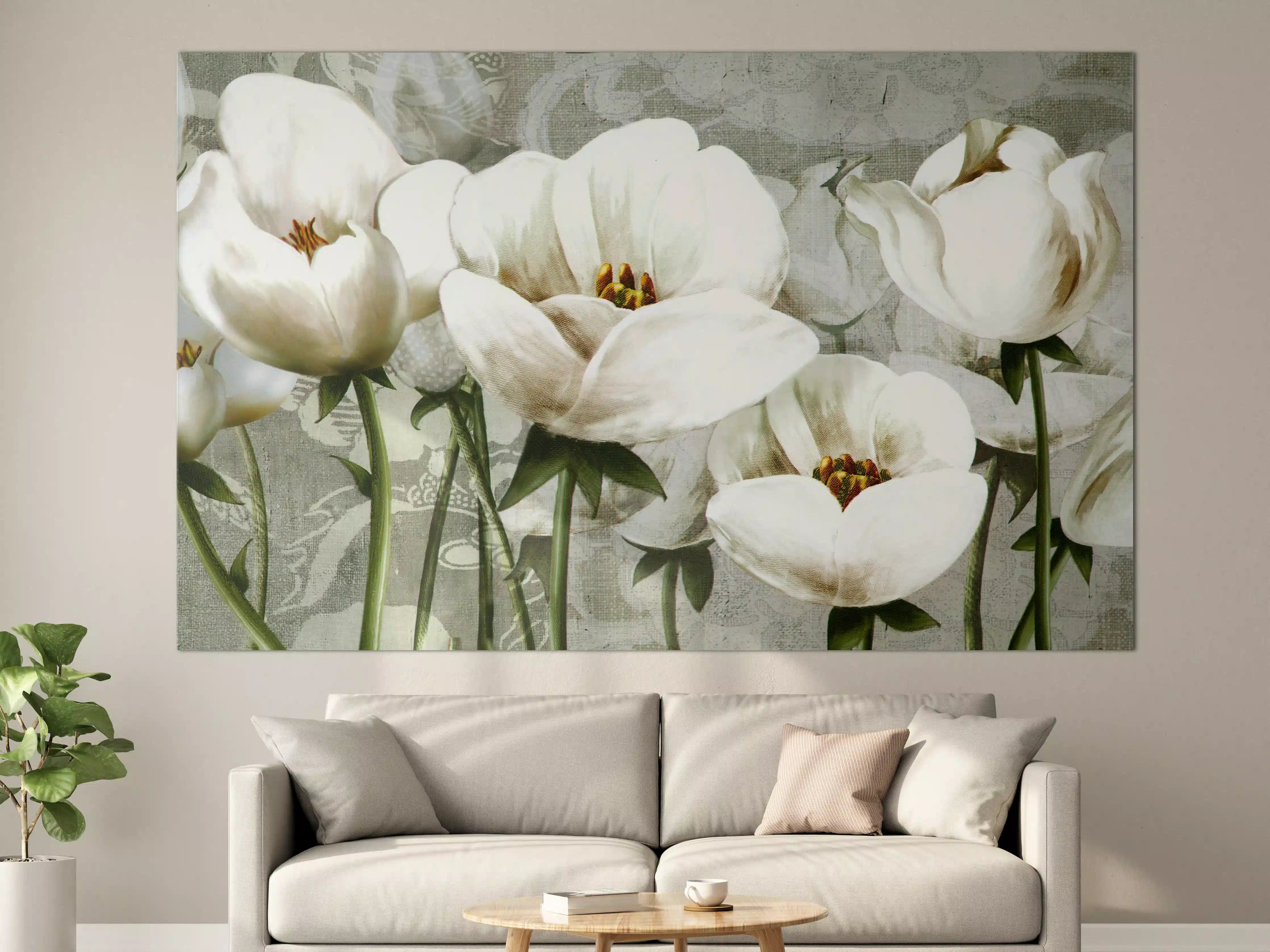 Große Wandbilder - Abstraktes Blumen Tapetendesign