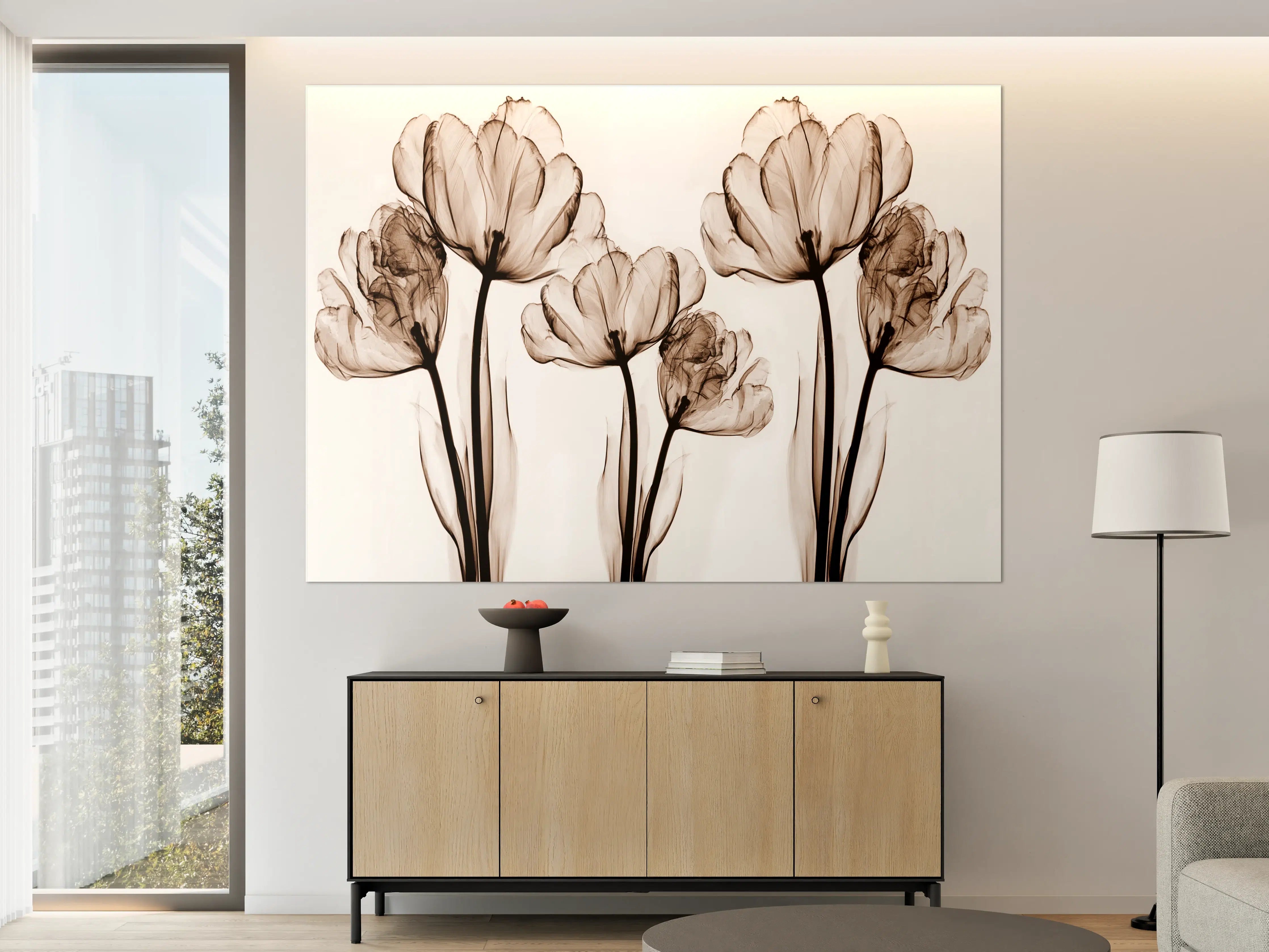 Große Wandbilder - Abstraktes Blumendesign