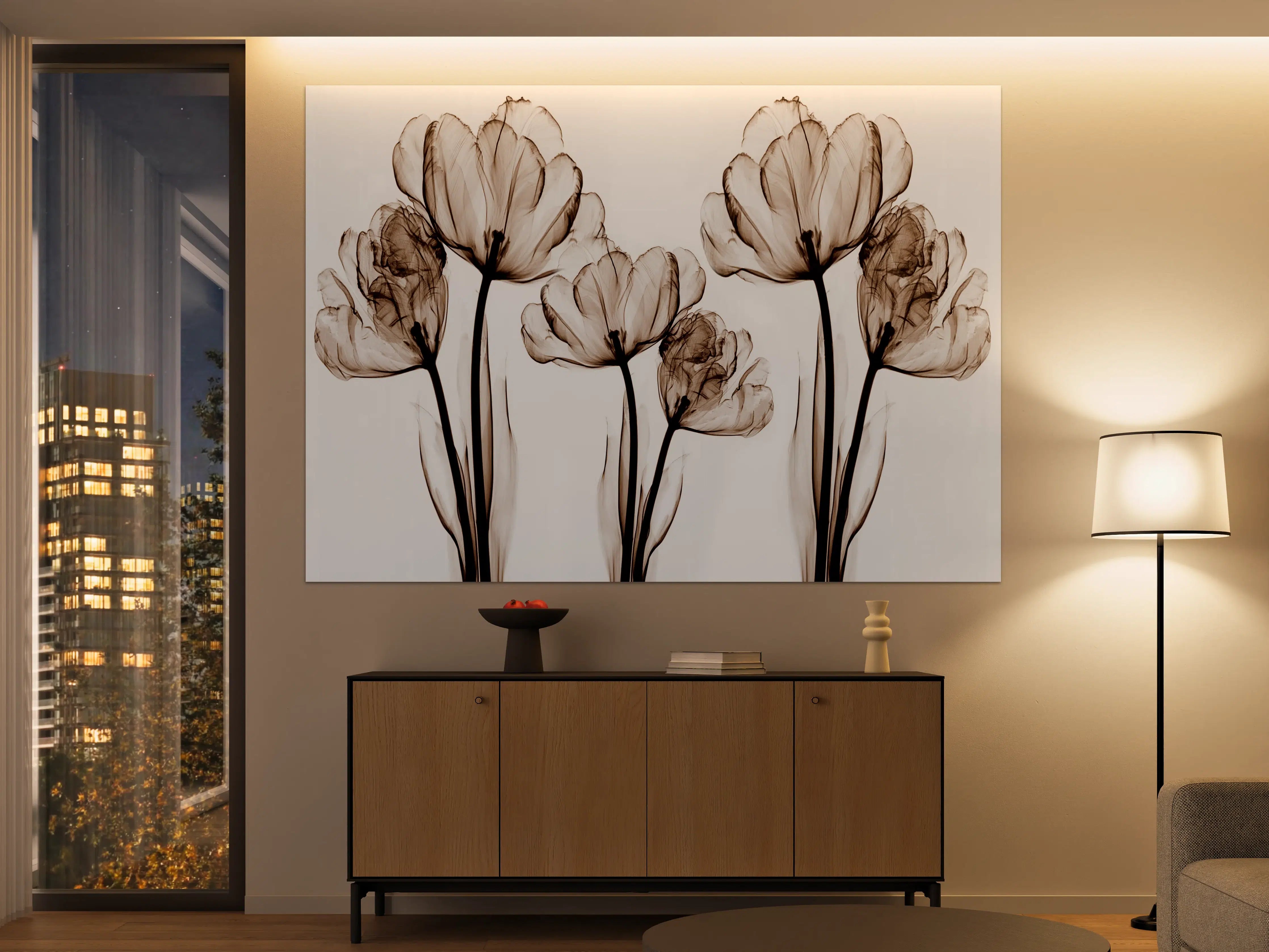 Große Wandbilder - Abstraktes Blumendesign