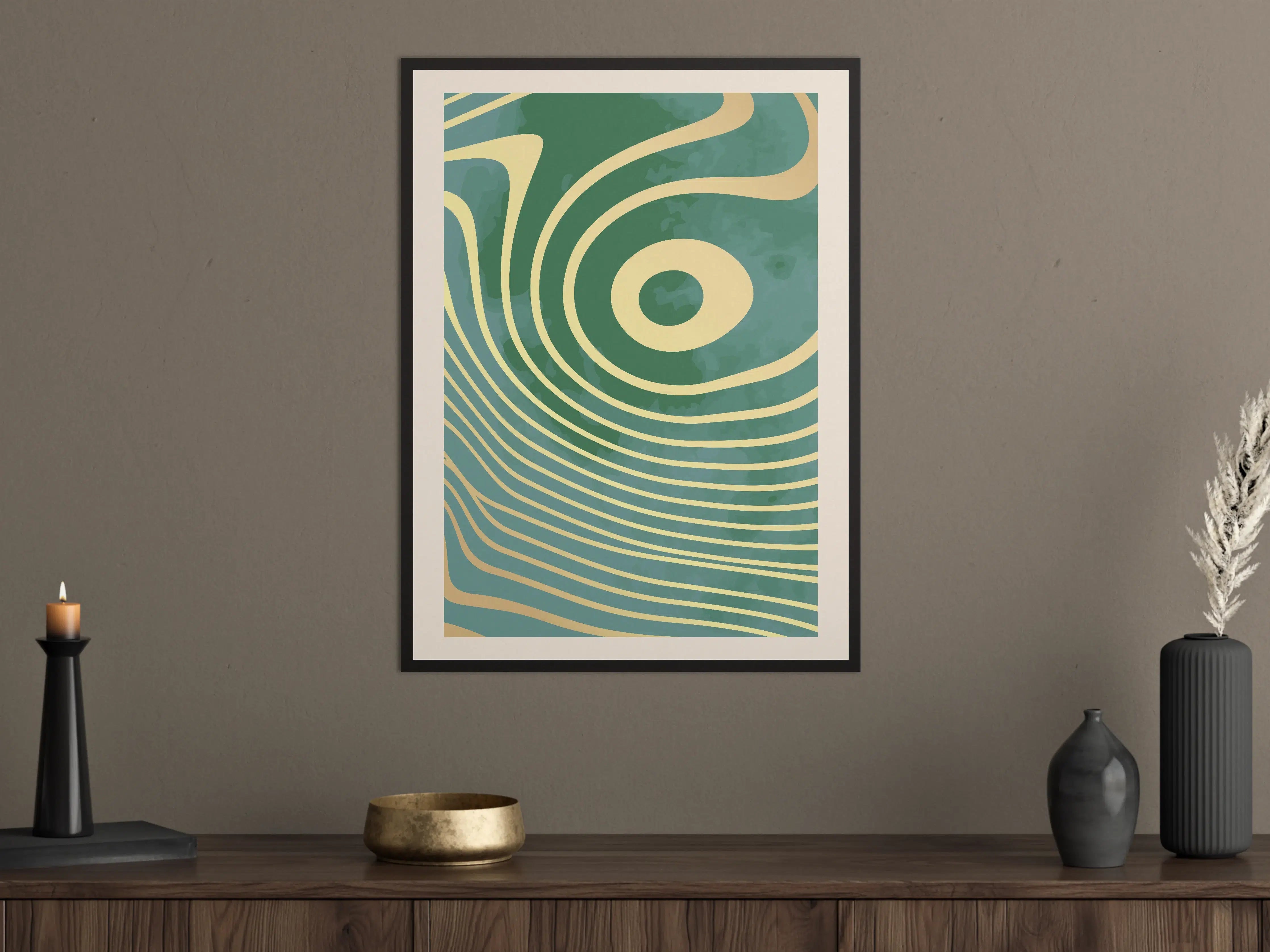 Große Wandbilder - Abstraktes Design in Grüntönen