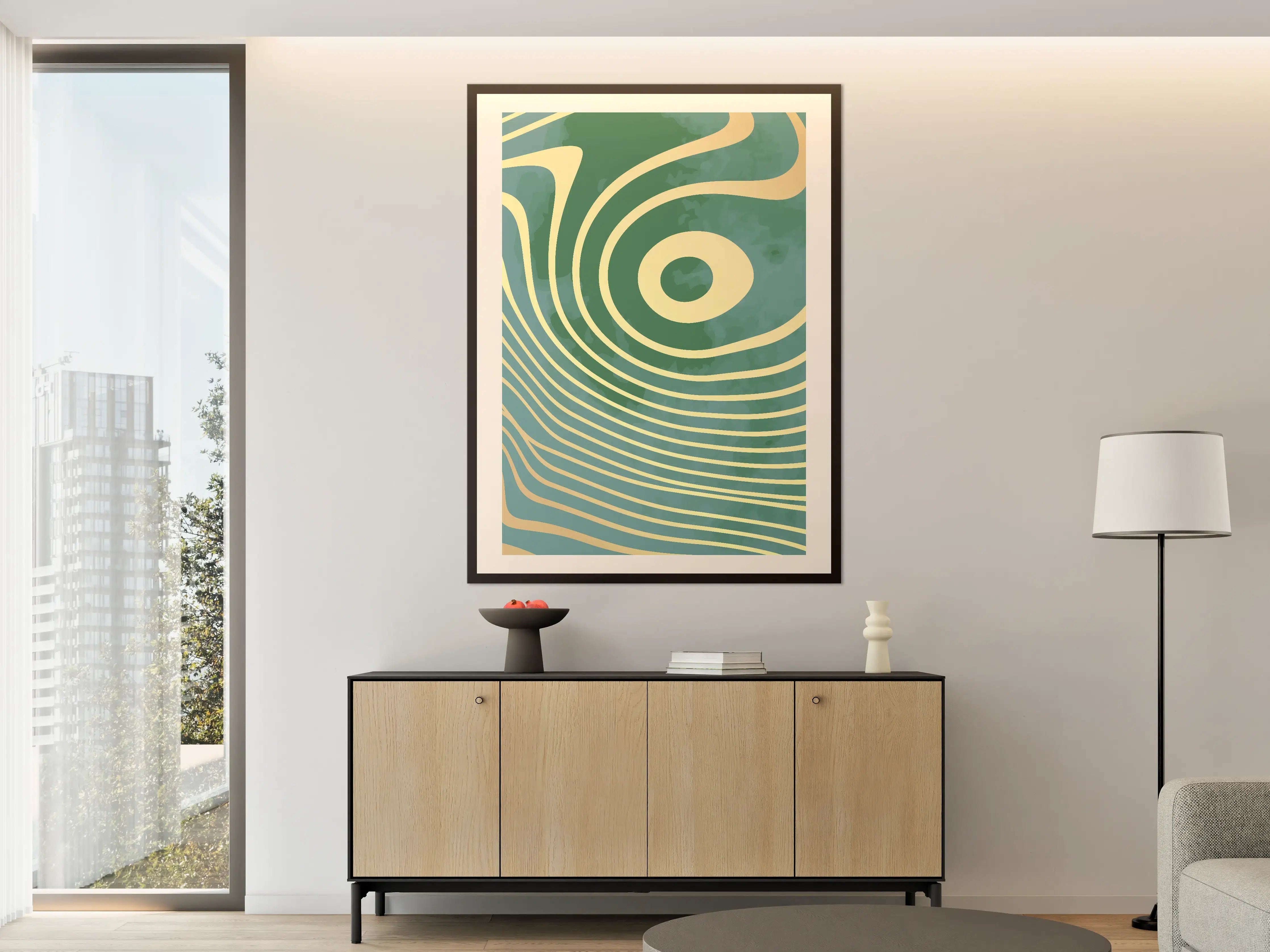 Große Wandbilder - Abstraktes Design in Grüntönen