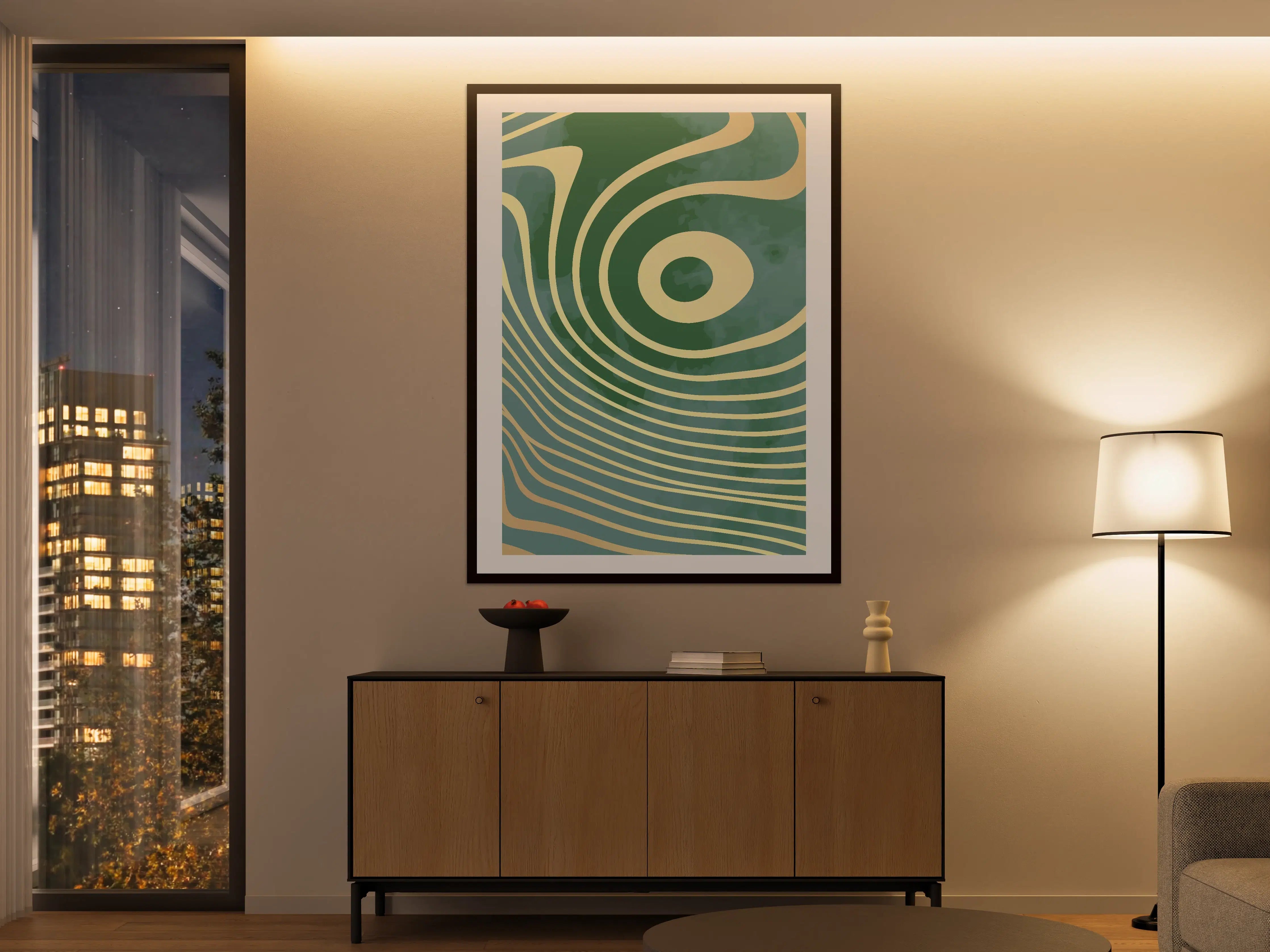 Große Wandbilder - Abstraktes Design in Grüntönen