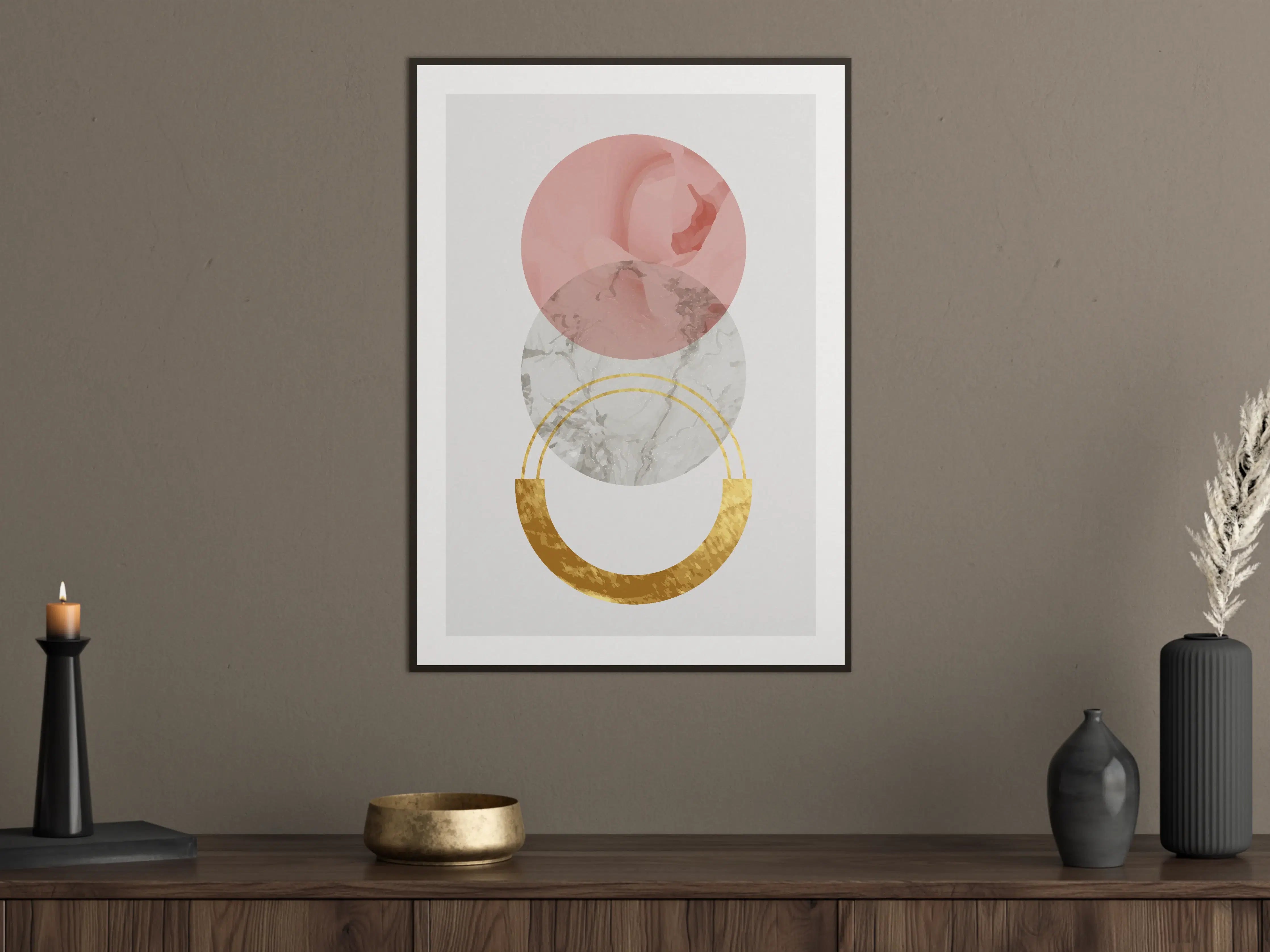 Große Wandbilder - Abstraktes Design mit pastellfarbenen Kreisen
