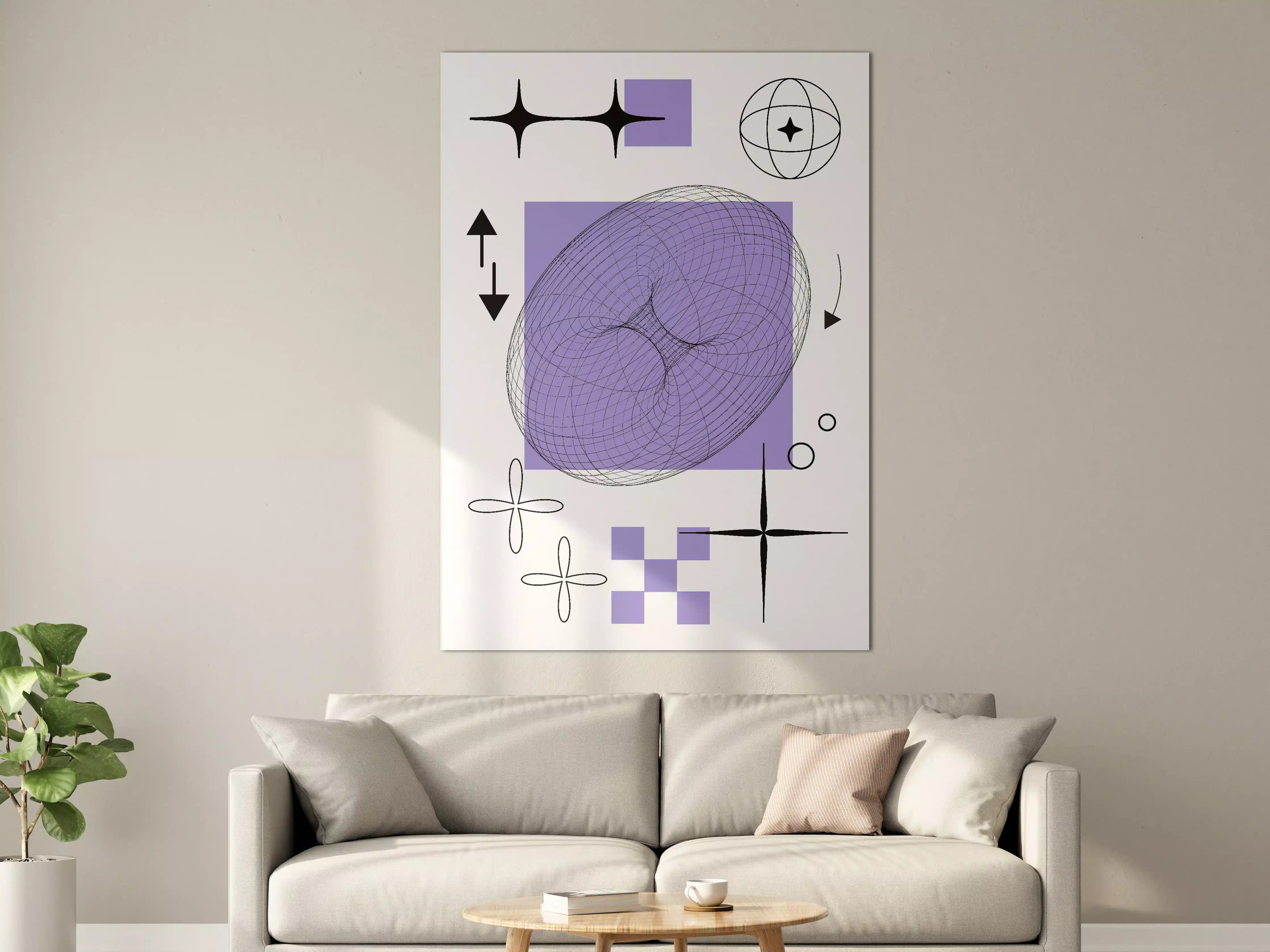 Große Wandbilder - Abstraktes Digitalart mit geometrischen Formen