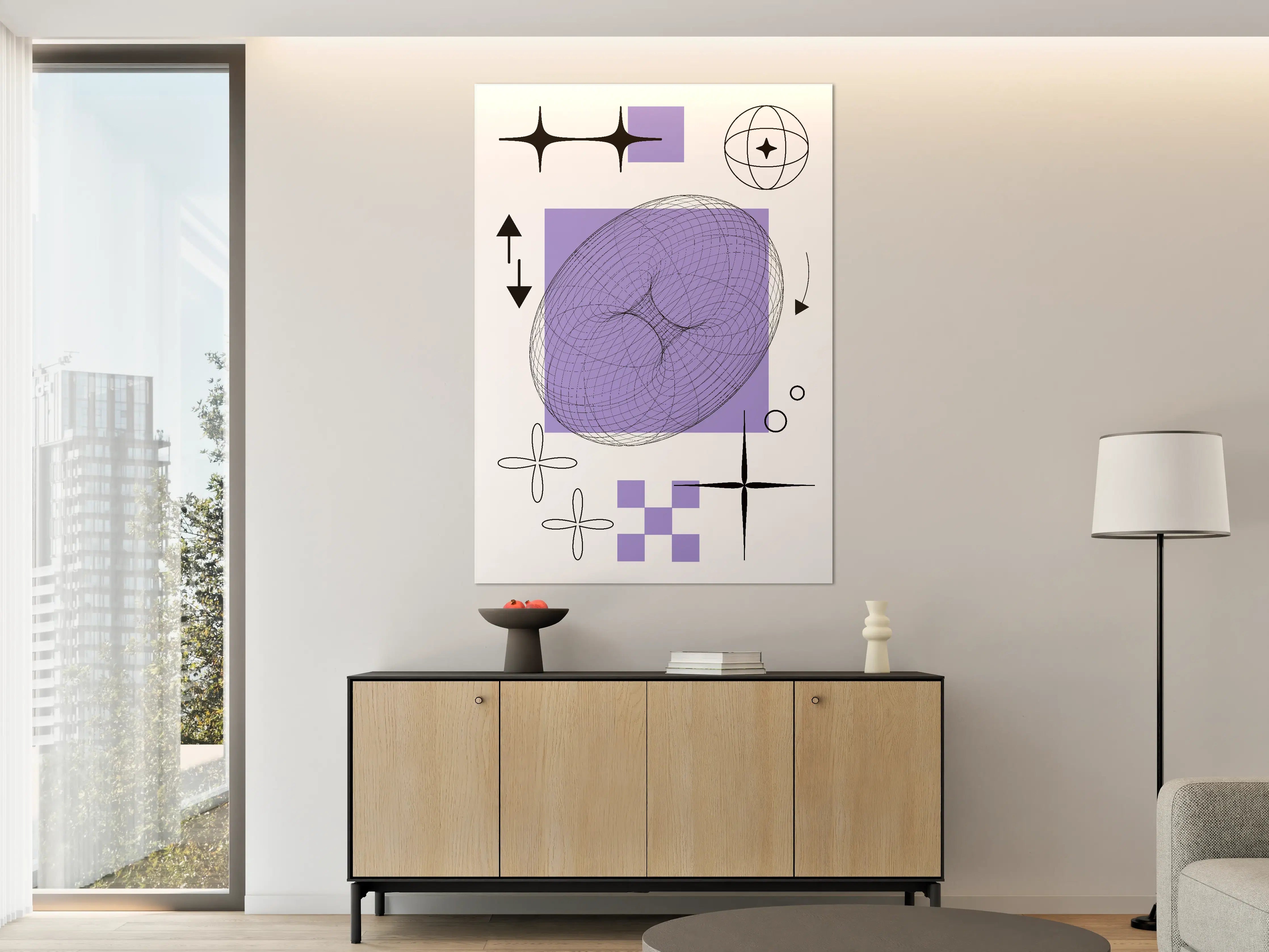 Große Wandbilder - Abstraktes Digitalart mit geometrischen Formen