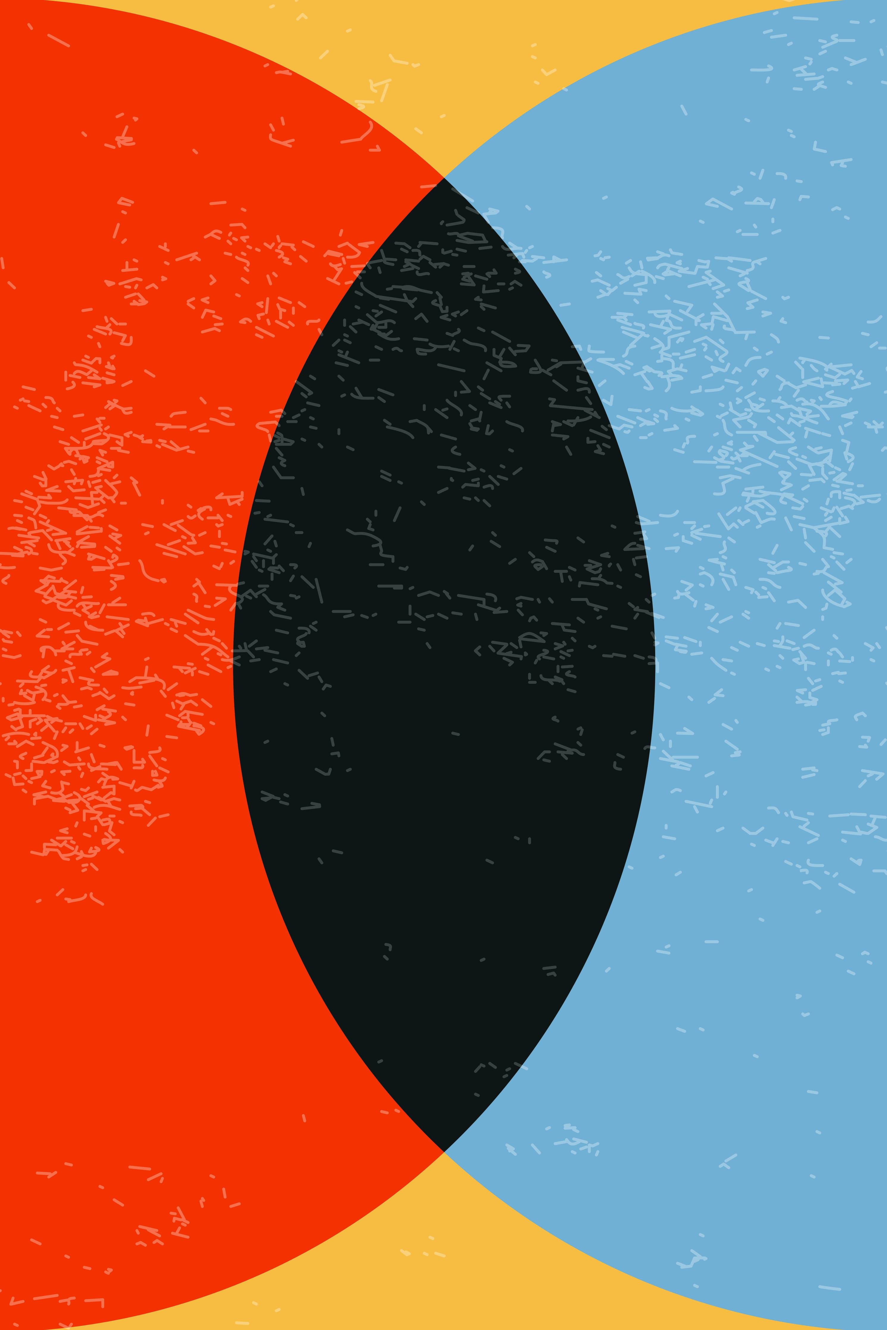 Große Wandbilder-Abstraktes Farbenspiel in warmen und kalten Tönen