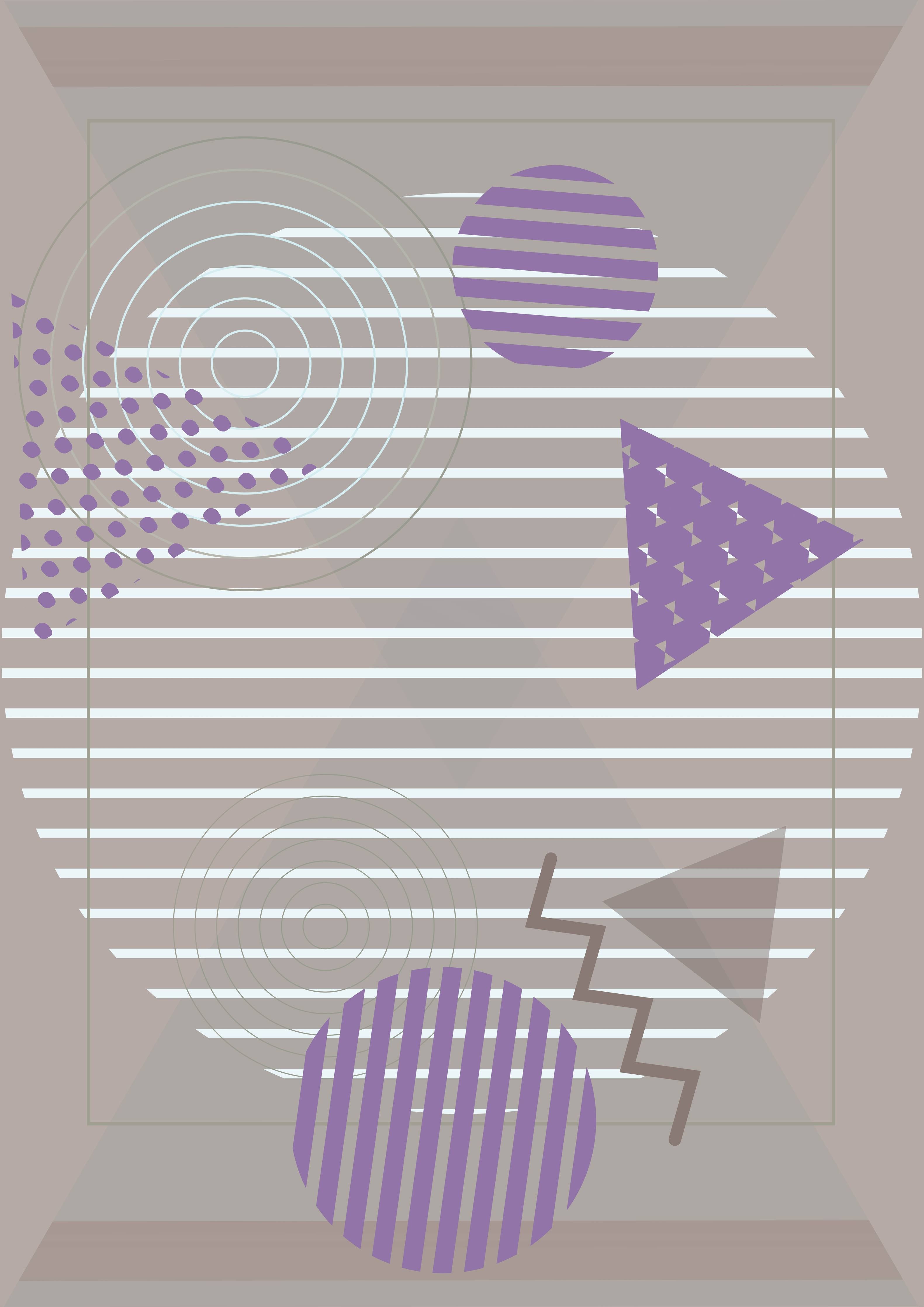 Große Wandbilder-Abstraktes Geometrie-Design in Rosa und Grau