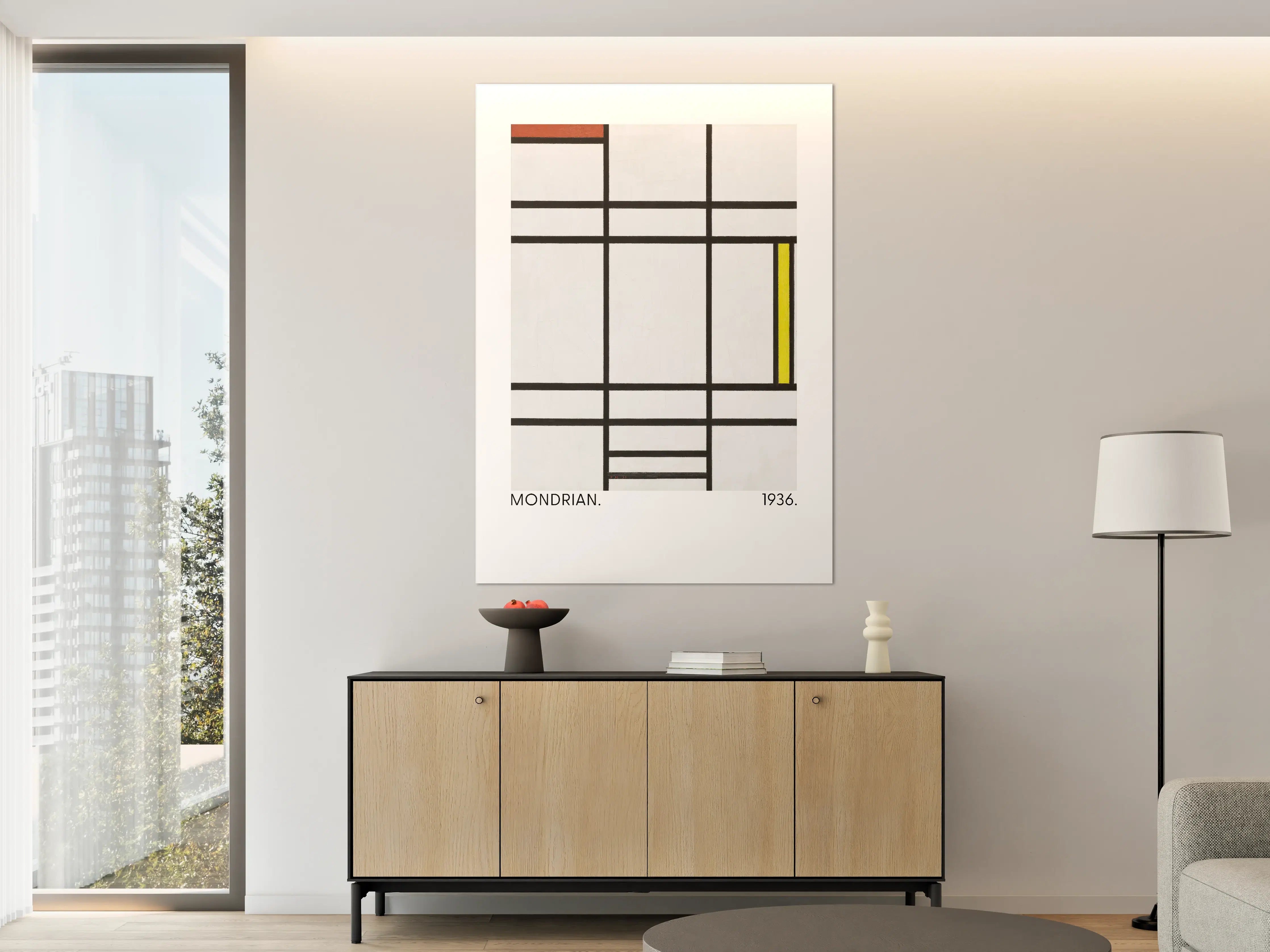 Große Wandbilder - Abstraktes Geometrie-Motiv mit Primärfarben