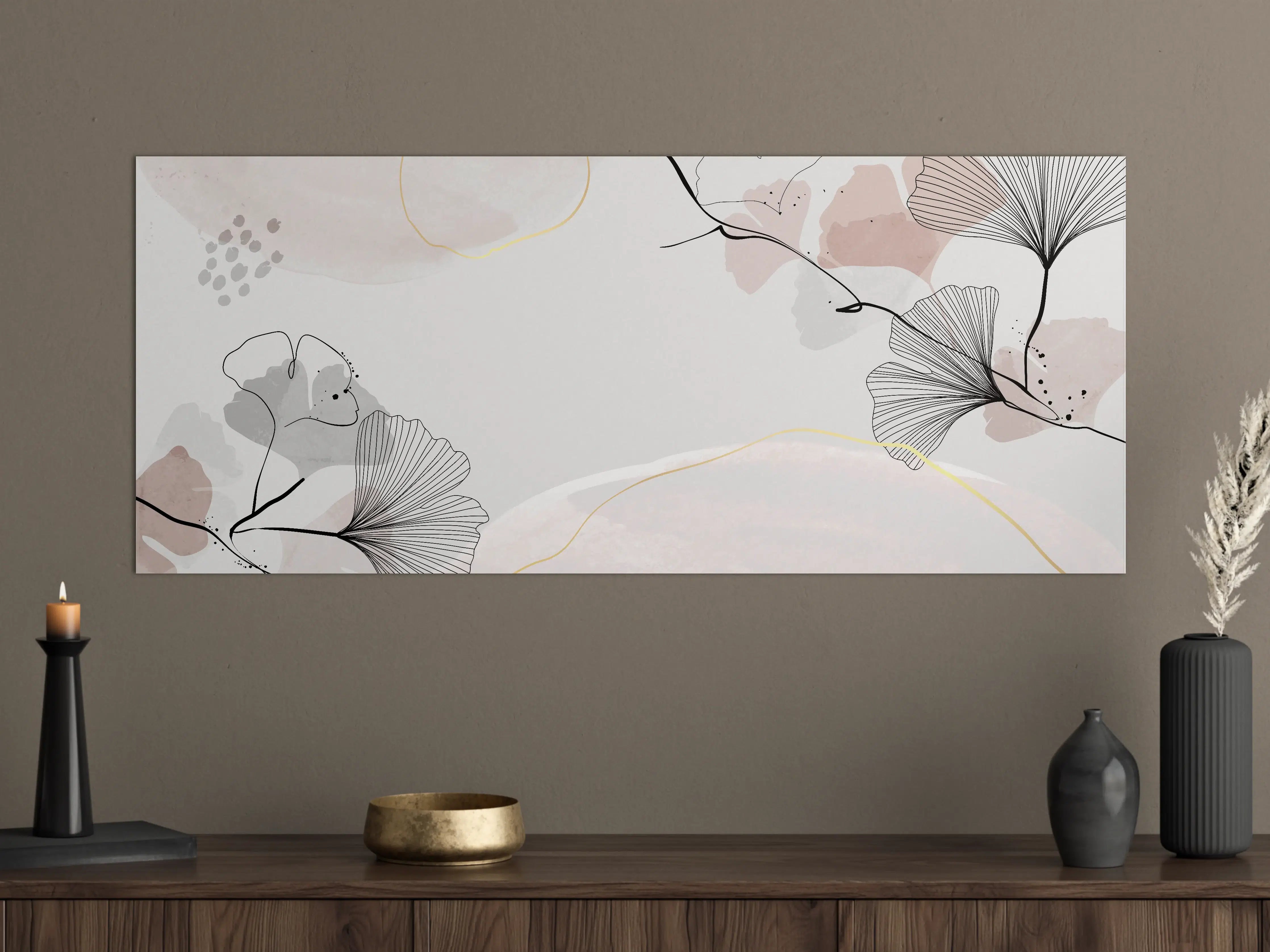 Große Wandbilder - Abstraktes Ginkgo-Blatt Design