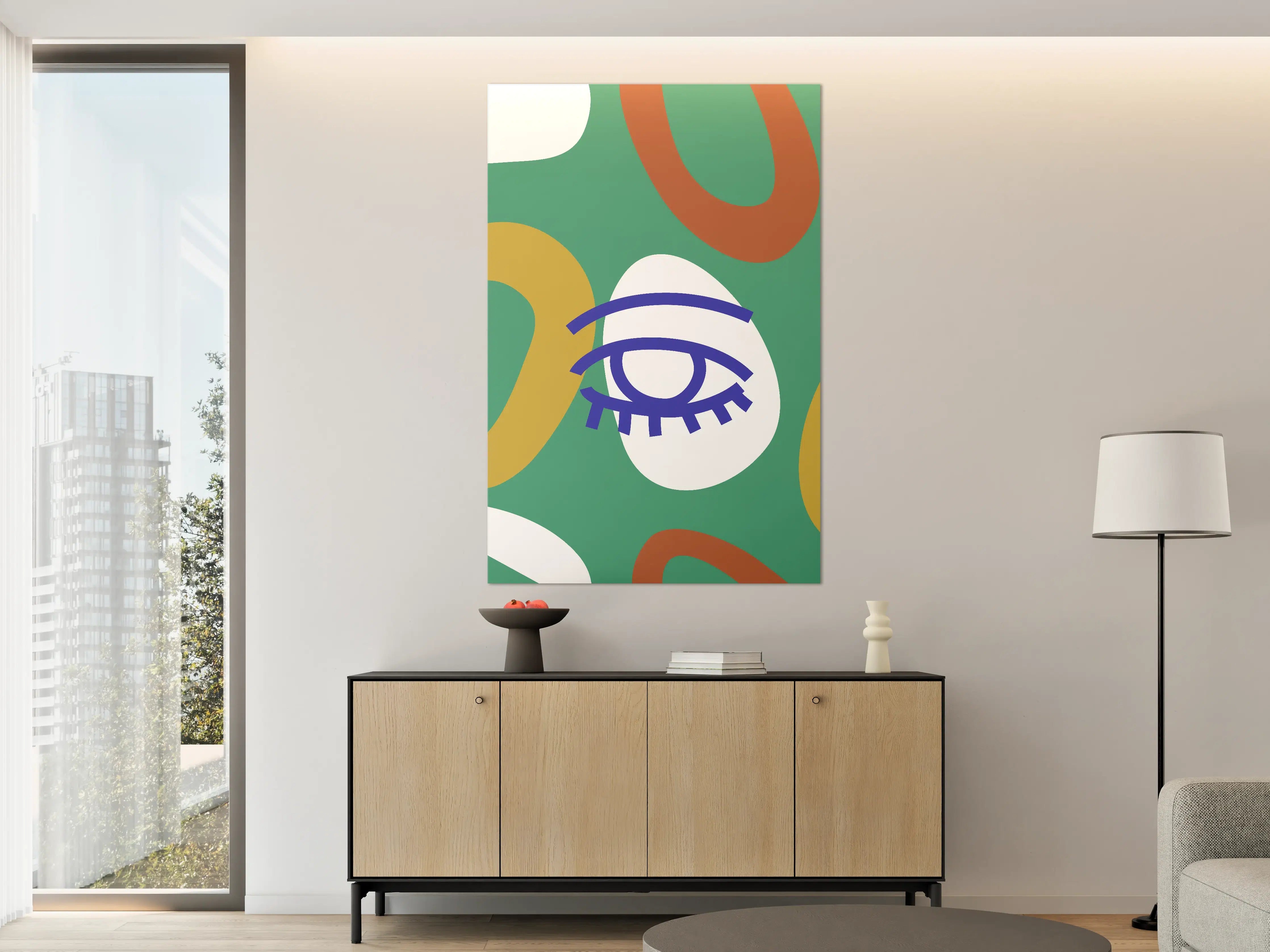 Große Wandbilder - Abstraktes Kunstdesign mit bunter Formen