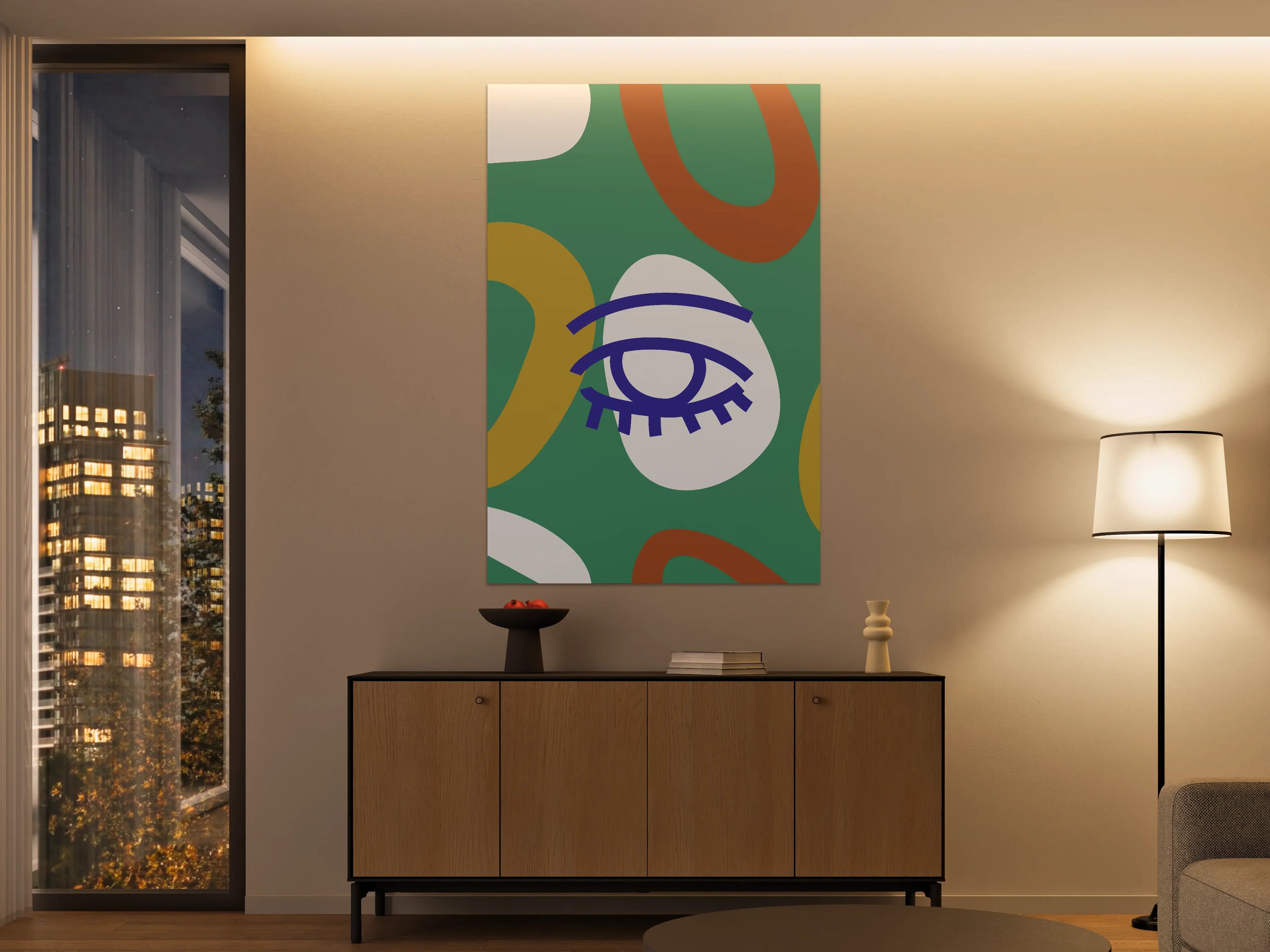 Große Wandbilder - Abstraktes Kunstdesign mit bunter Formen