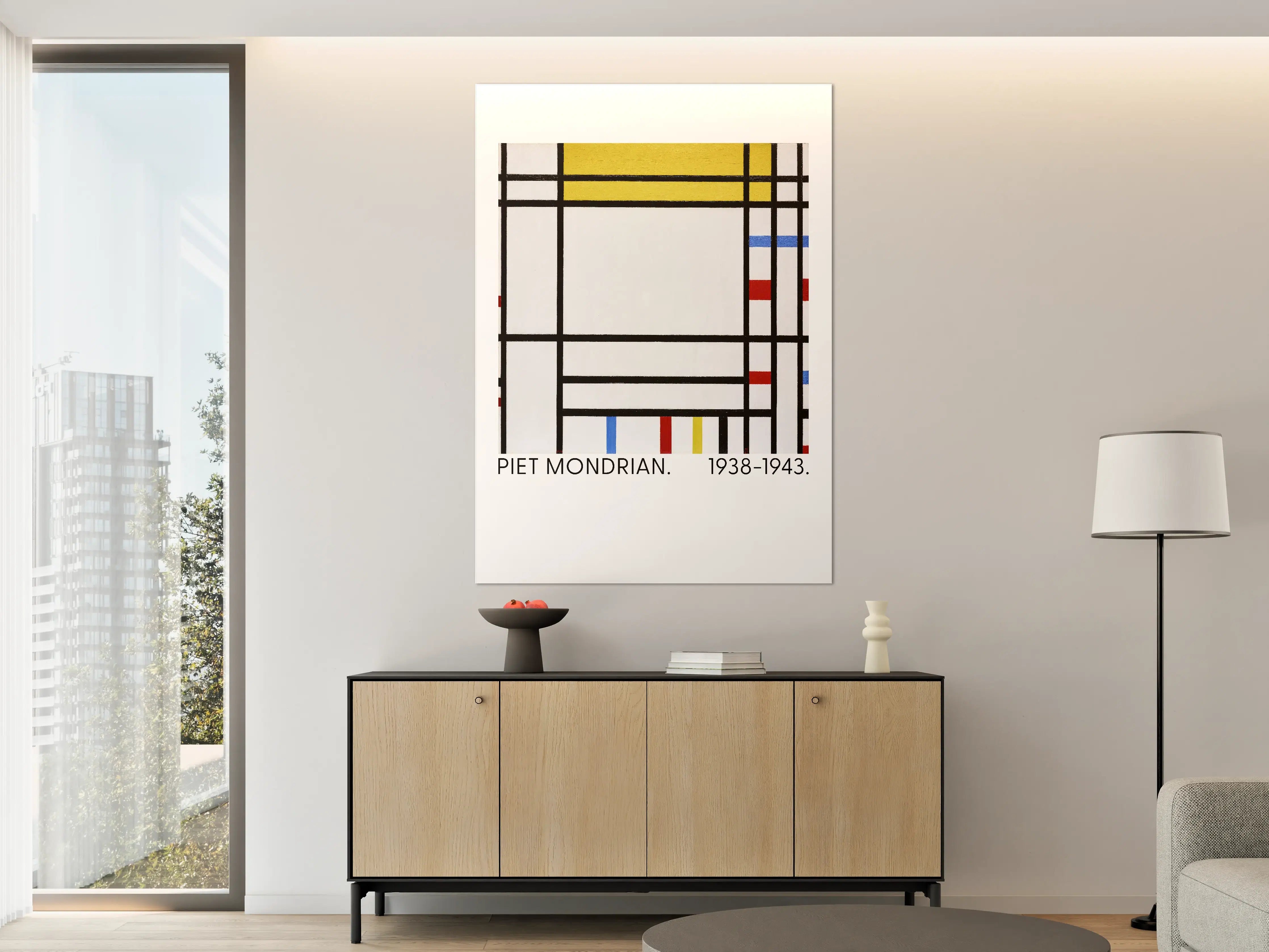 Große Wandbilder - Abstraktes Kunstwerk in Mondrian-Stil