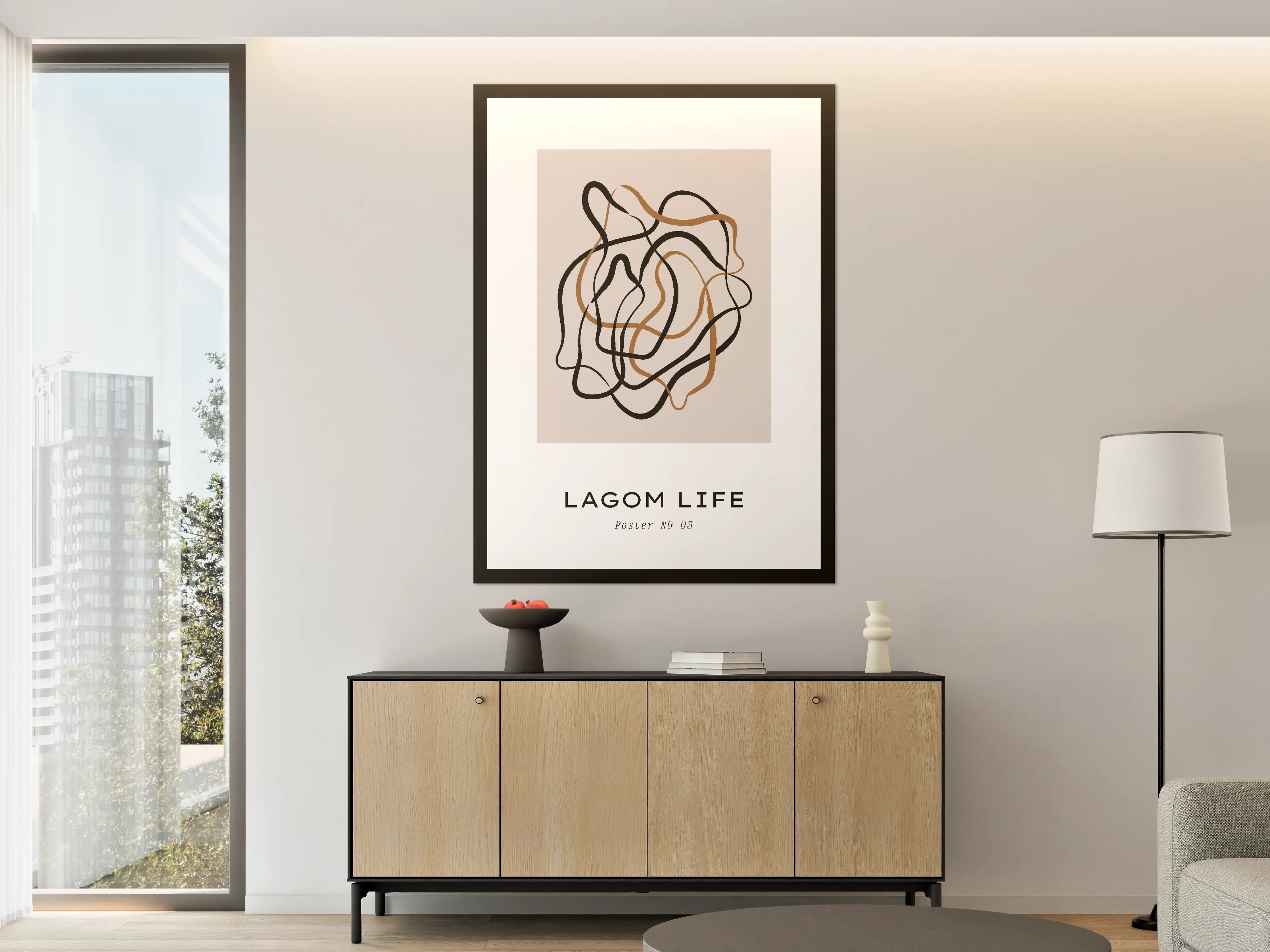 Große Wandbilder - Abstraktes Linienkunst Poster