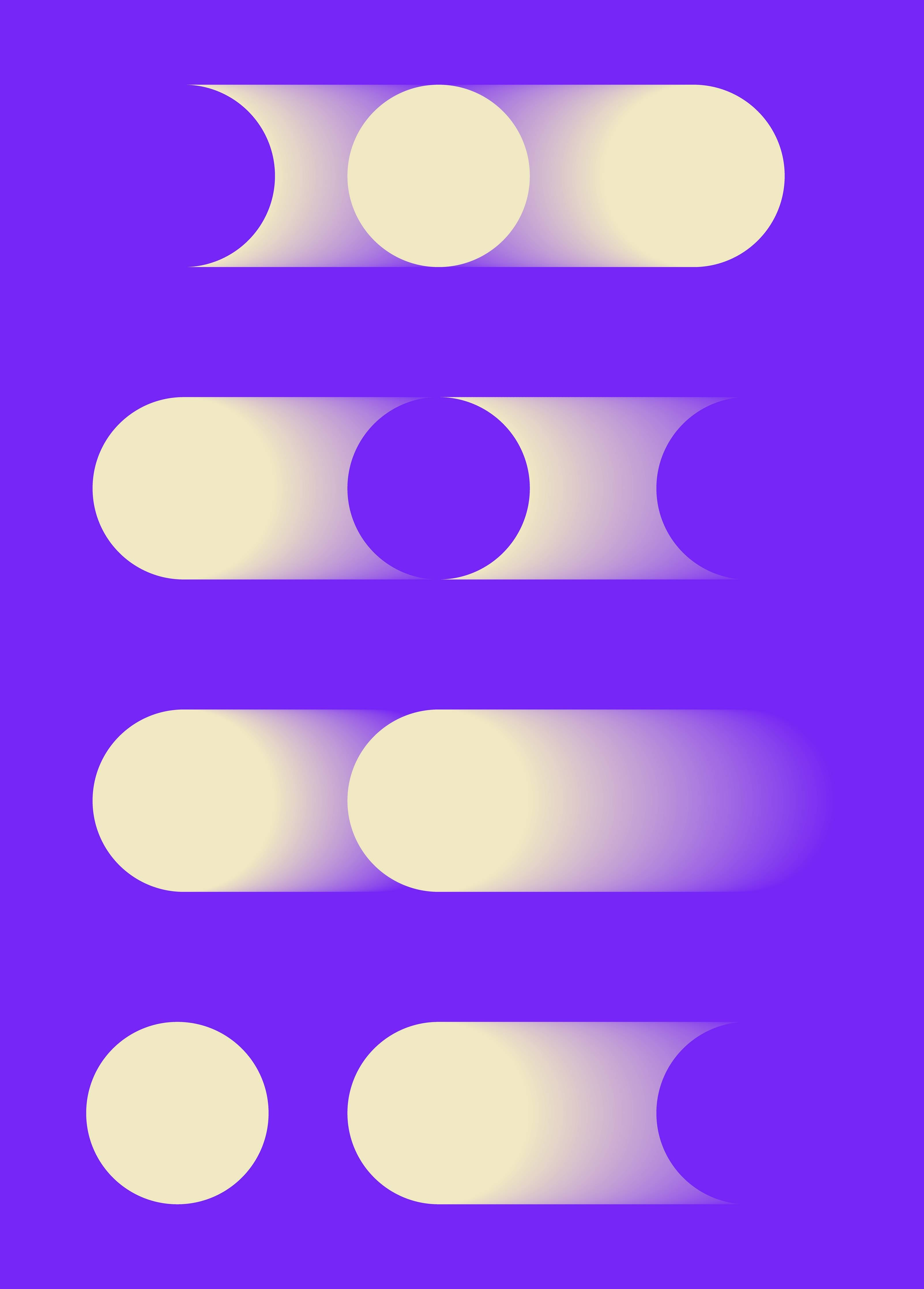 Große Wandbilder-Abstraktes Mond-Phasen-Muster in Violett