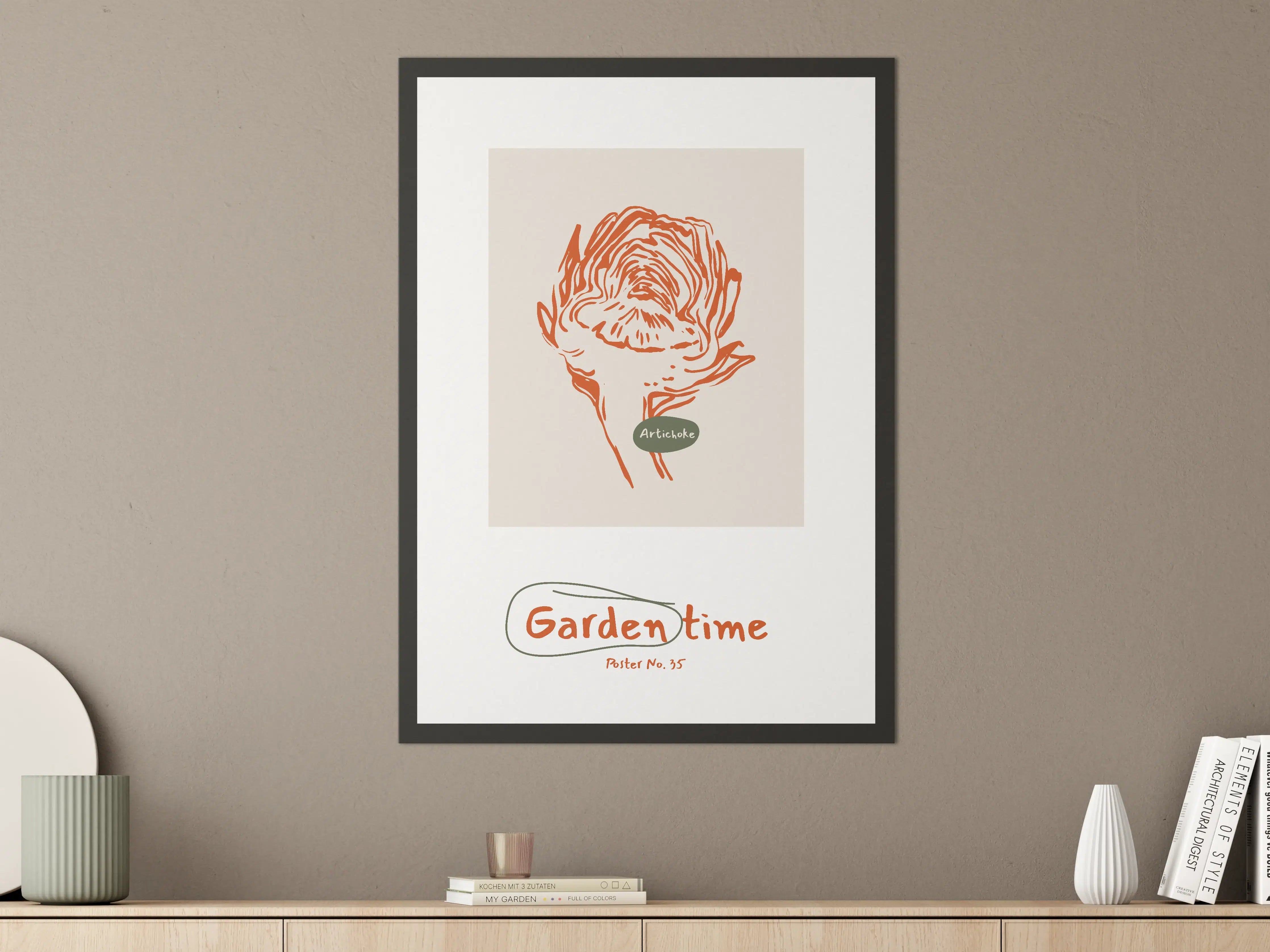Große Wandbilder - Abstraktes Rosen-Motiv in Orange