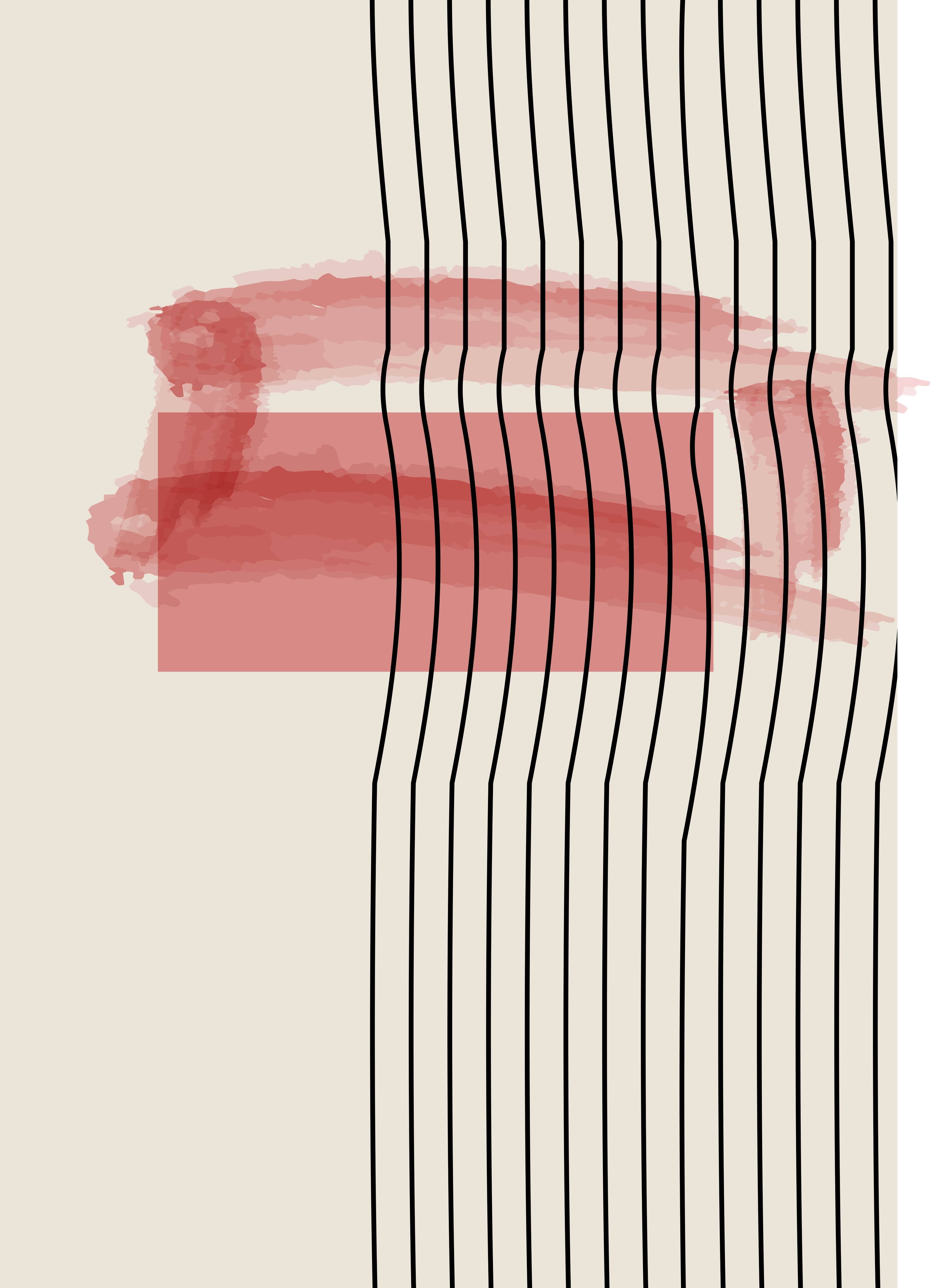 Große Wandbilder-Abstraktes Wasserfarben-Design in Rot und Grau