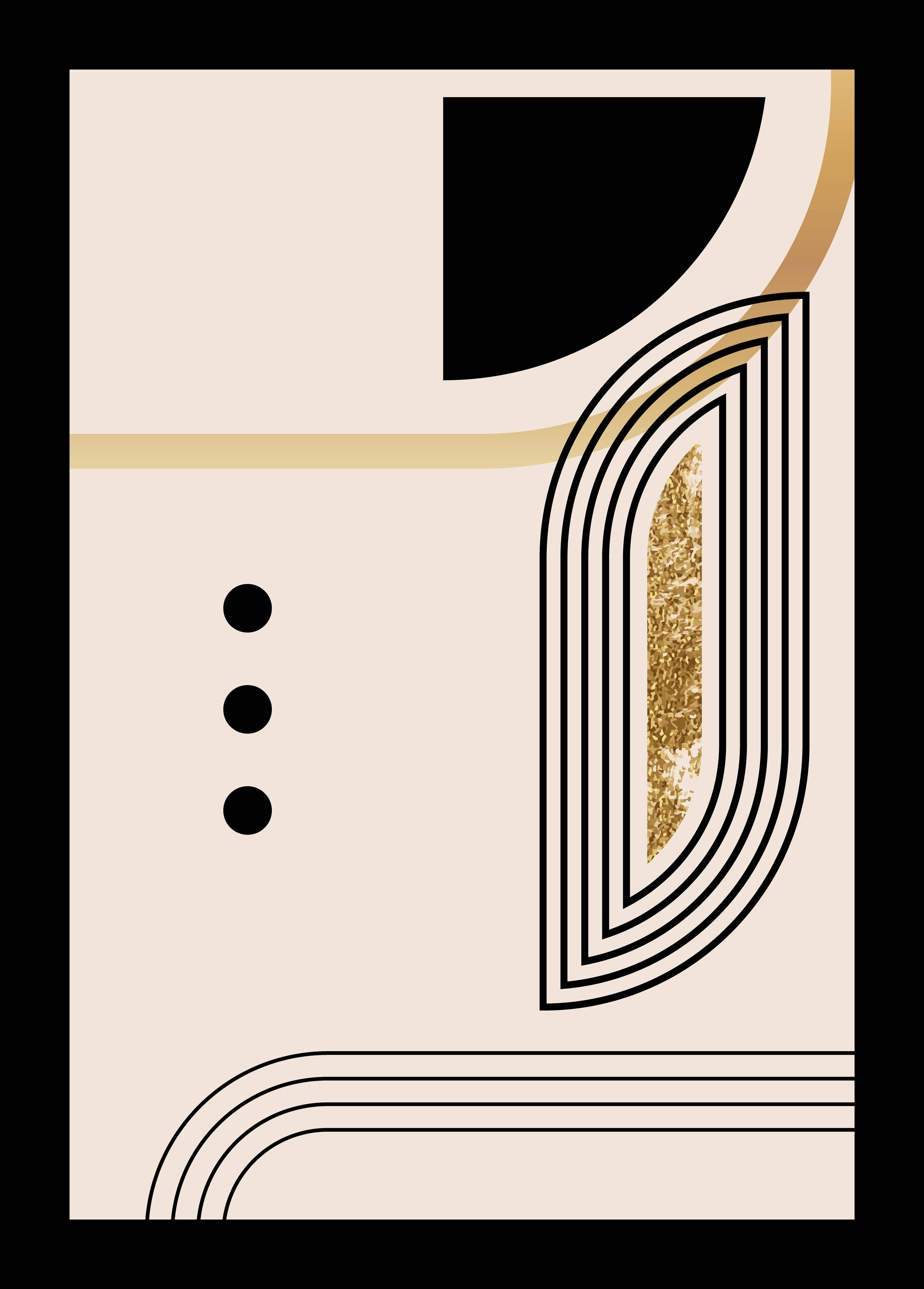 Große Wandbilder-Abstraktes geometrisches Design in Beige, Schwarz und Gold