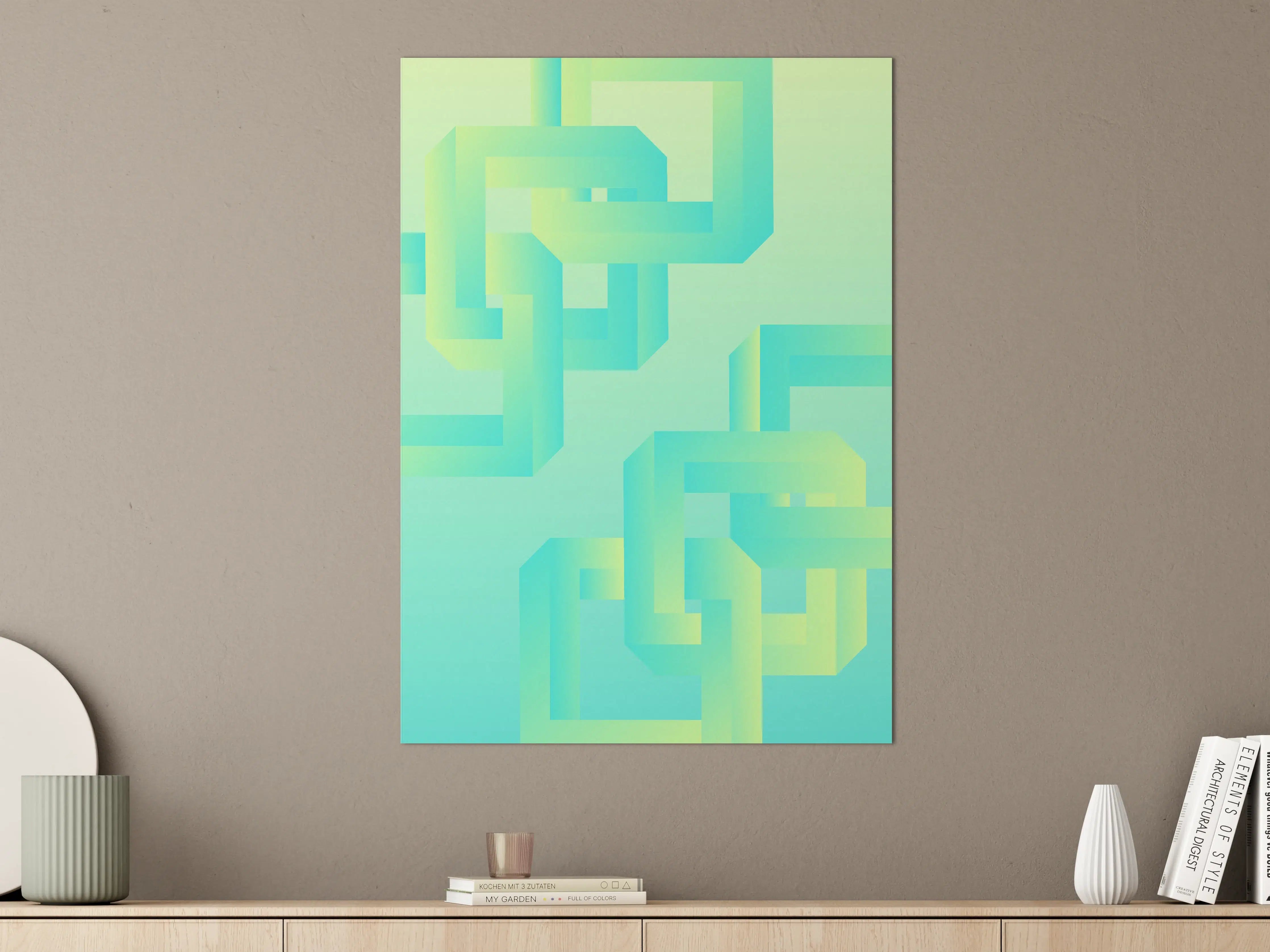 Große Wandbilder - Abstraktes geometrisches Muster in Pastellfarben