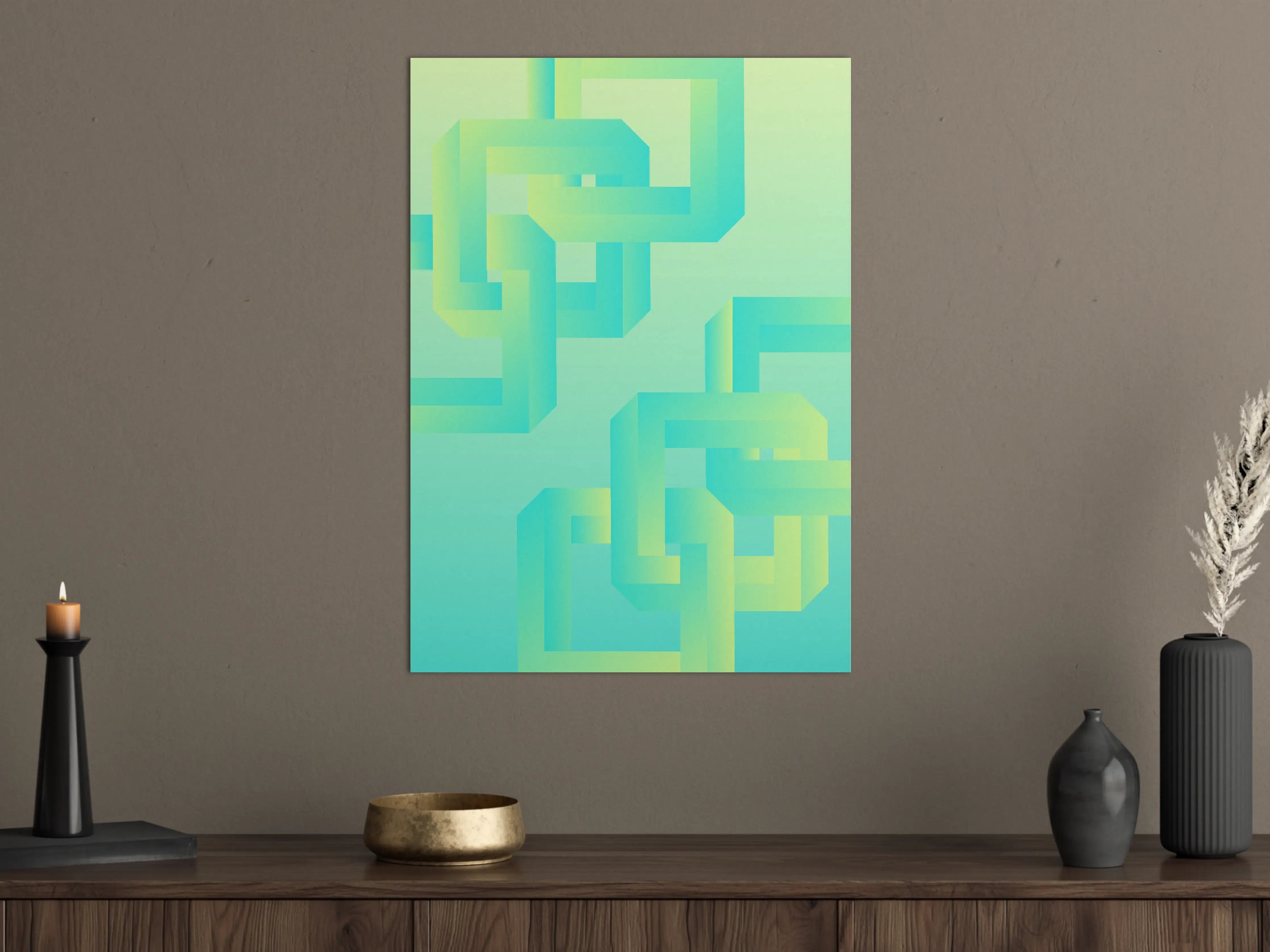 Große Wandbilder - Abstraktes geometrisches Muster in Pastellfarben