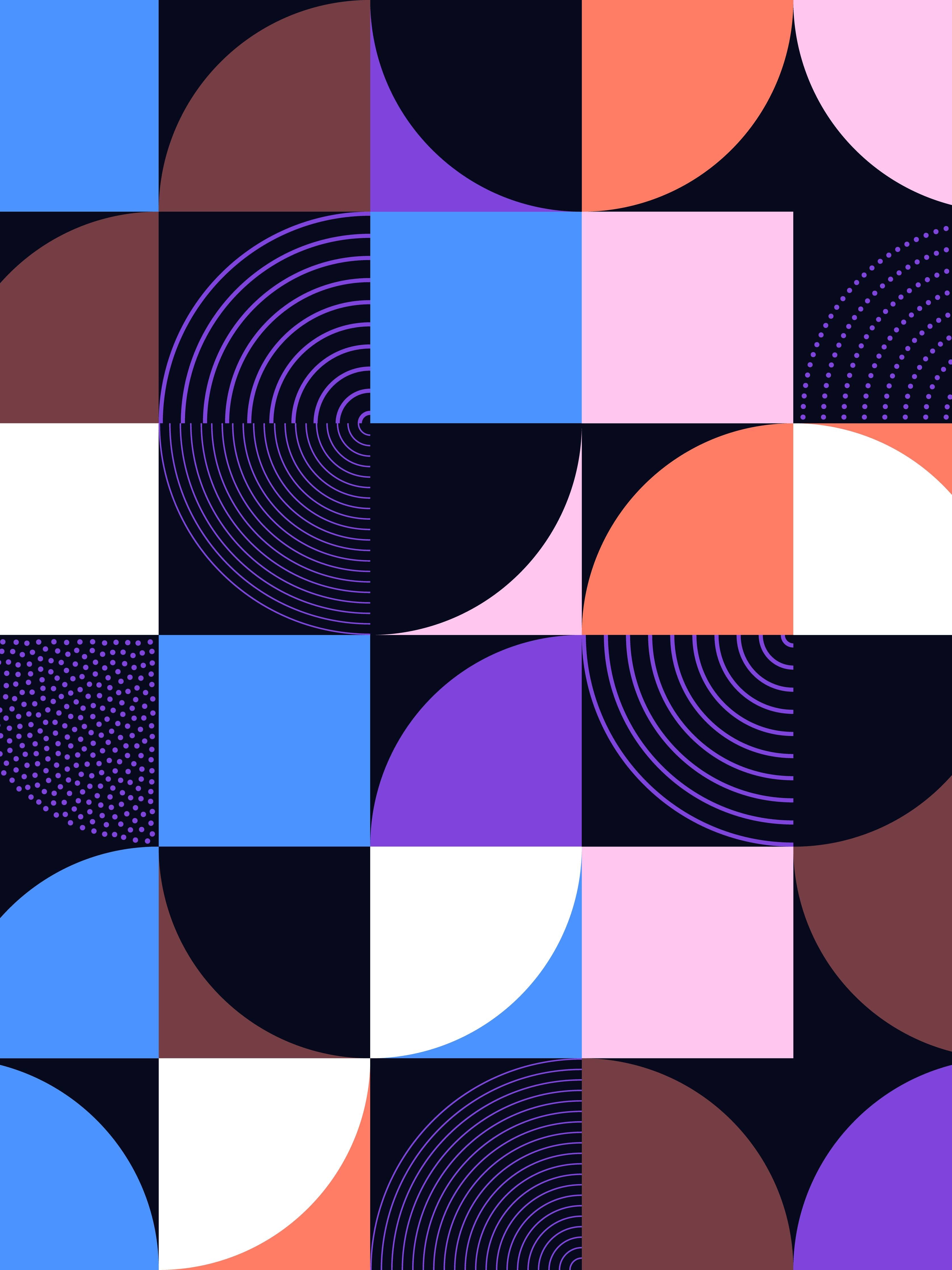 Große Wandbilder-Abstraktes geometrisches Muster in dunklen Farben