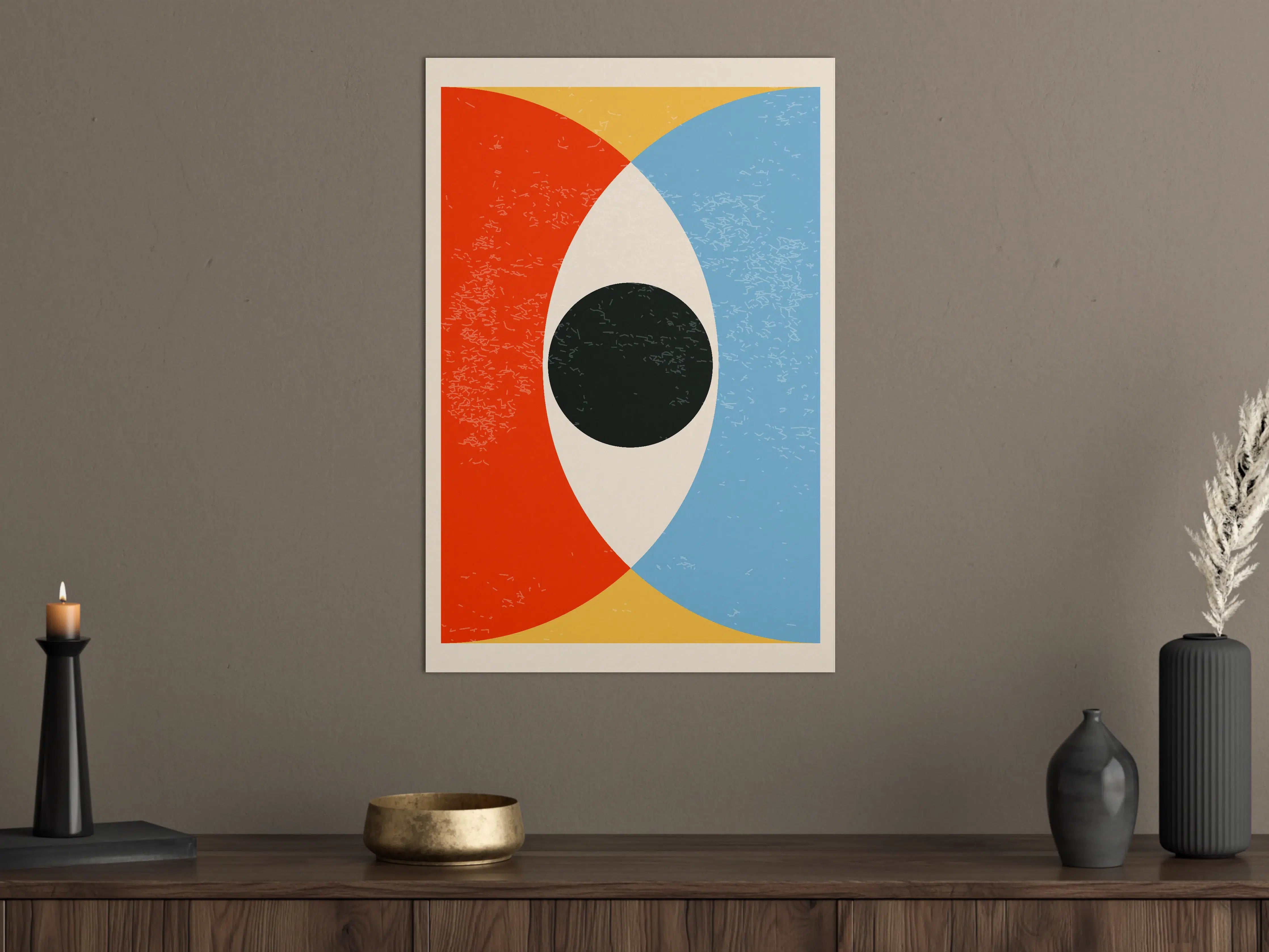 Große Wandbilder - Abstraktes geometrisches Muster in kräftigen Farben