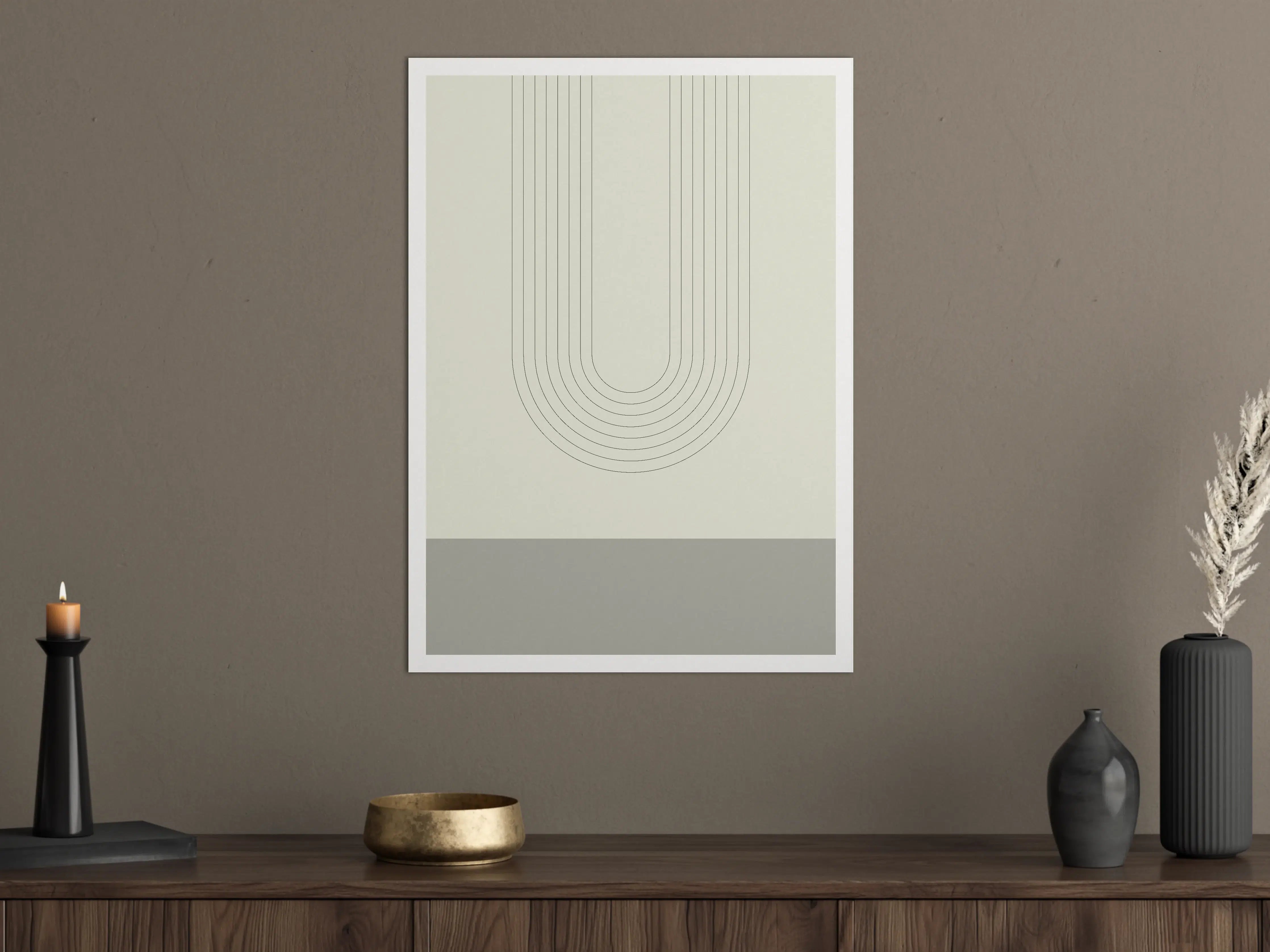 Große Wandbilder - Abstraktes geometrisches Muster in neutralen Tönen