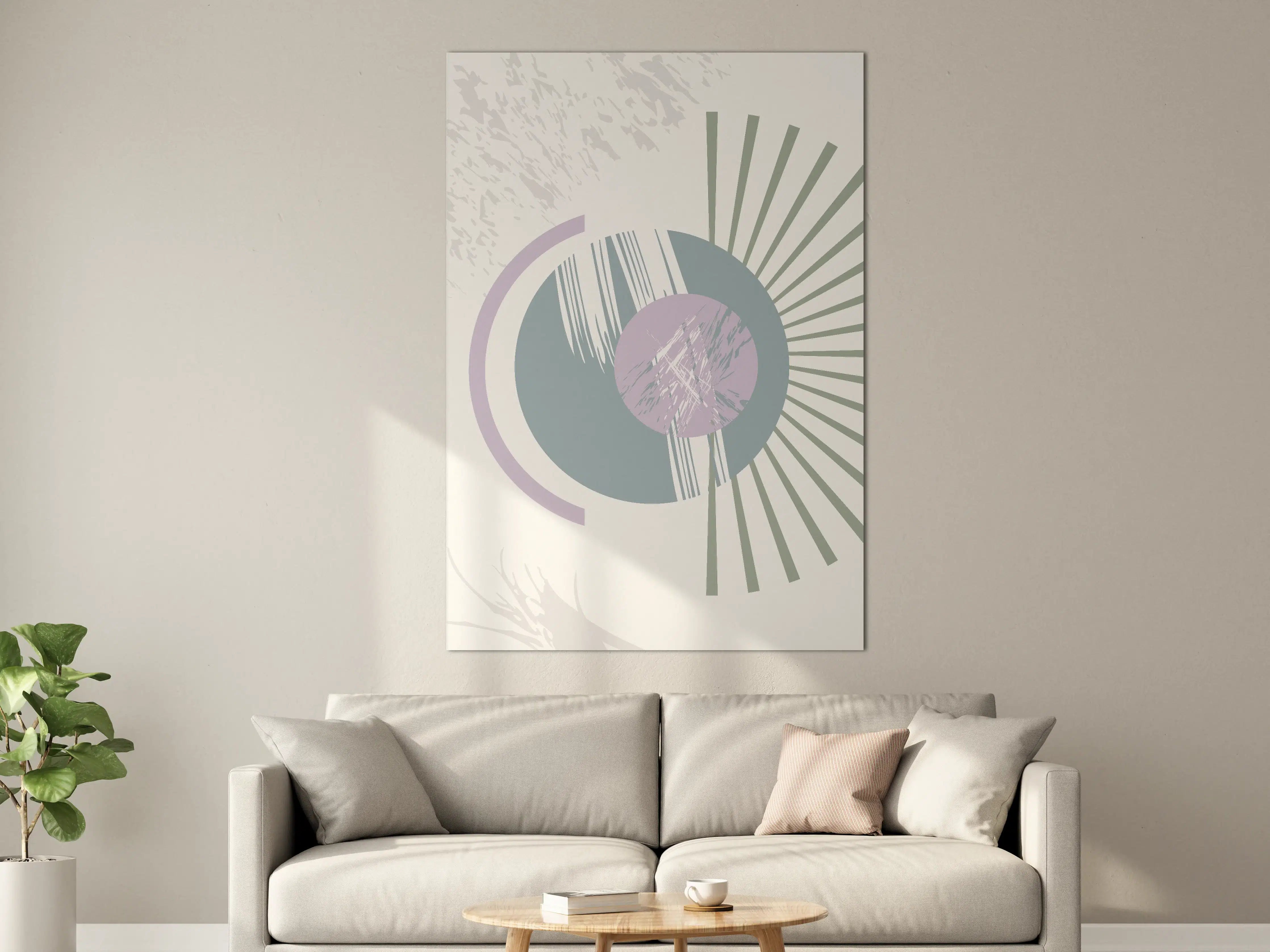 Große Wandbilder - Abstraktes geometrisches Wandbild in Pastellfarben