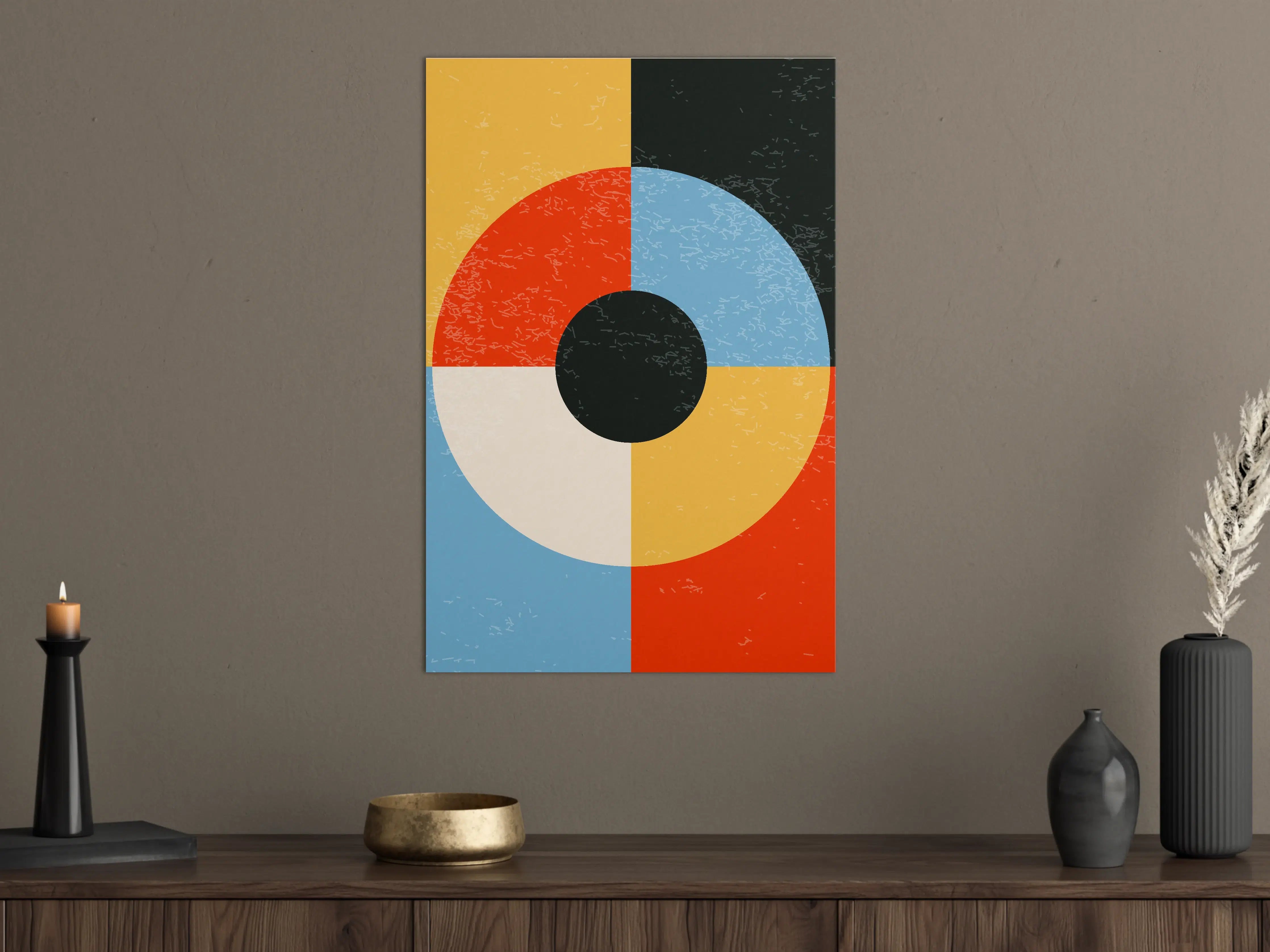 Große Wandbilder - Abstraktes geometrisches Wandbild in bunten Farben