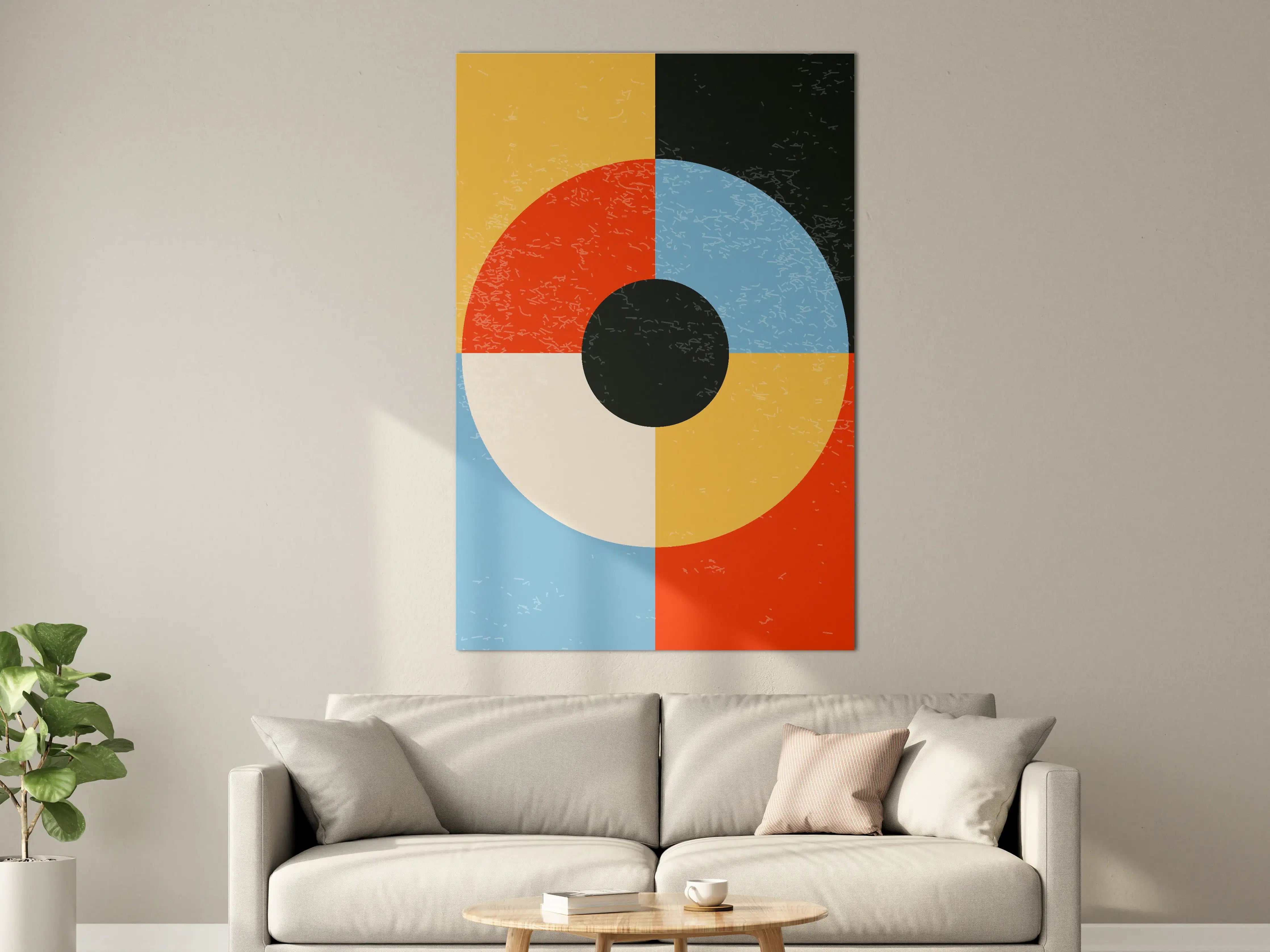 Große Wandbilder - Abstraktes geometrisches Wandbild in bunten Farben
